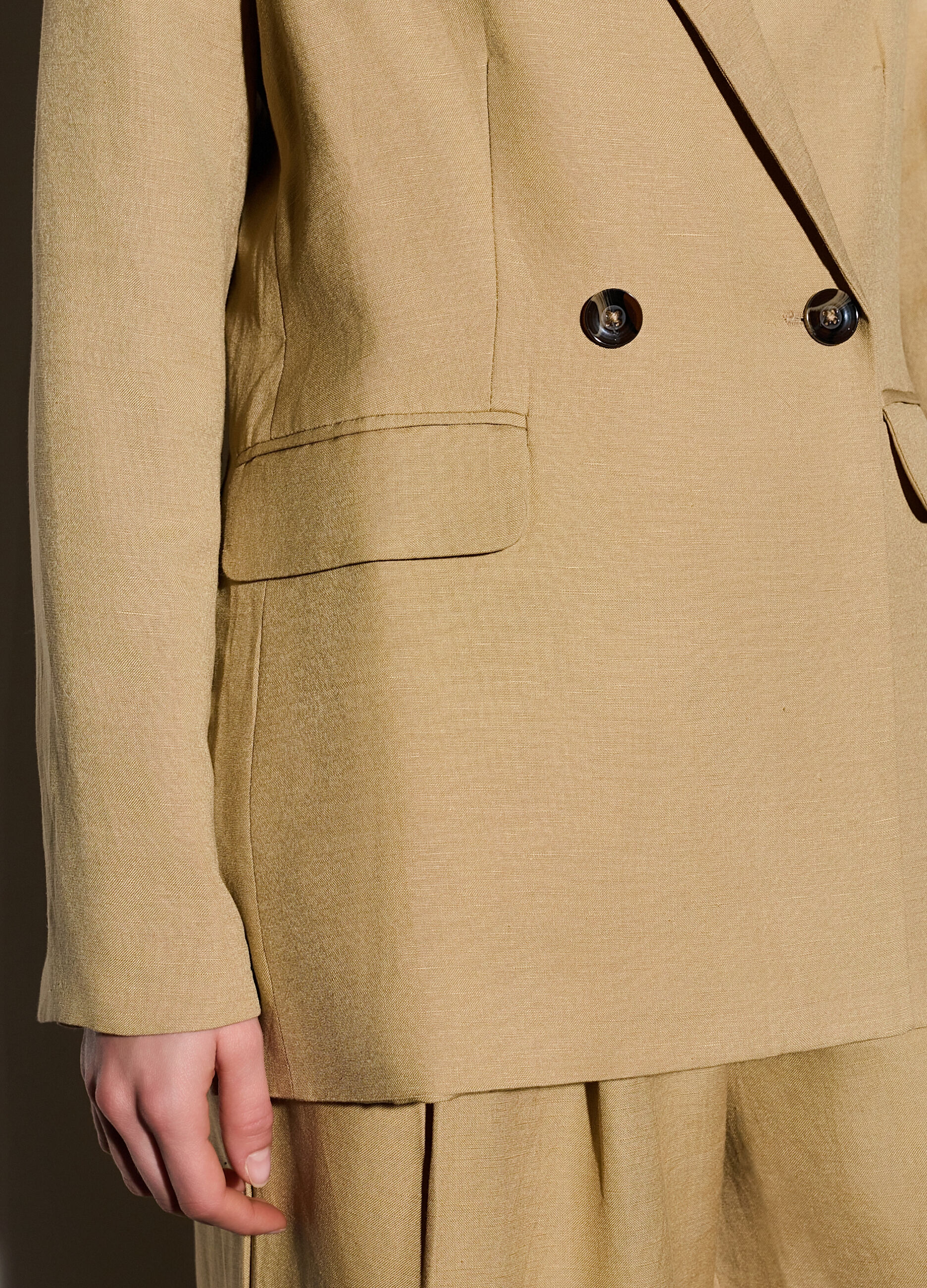 Blazer doppiopetto misto lino donna_3