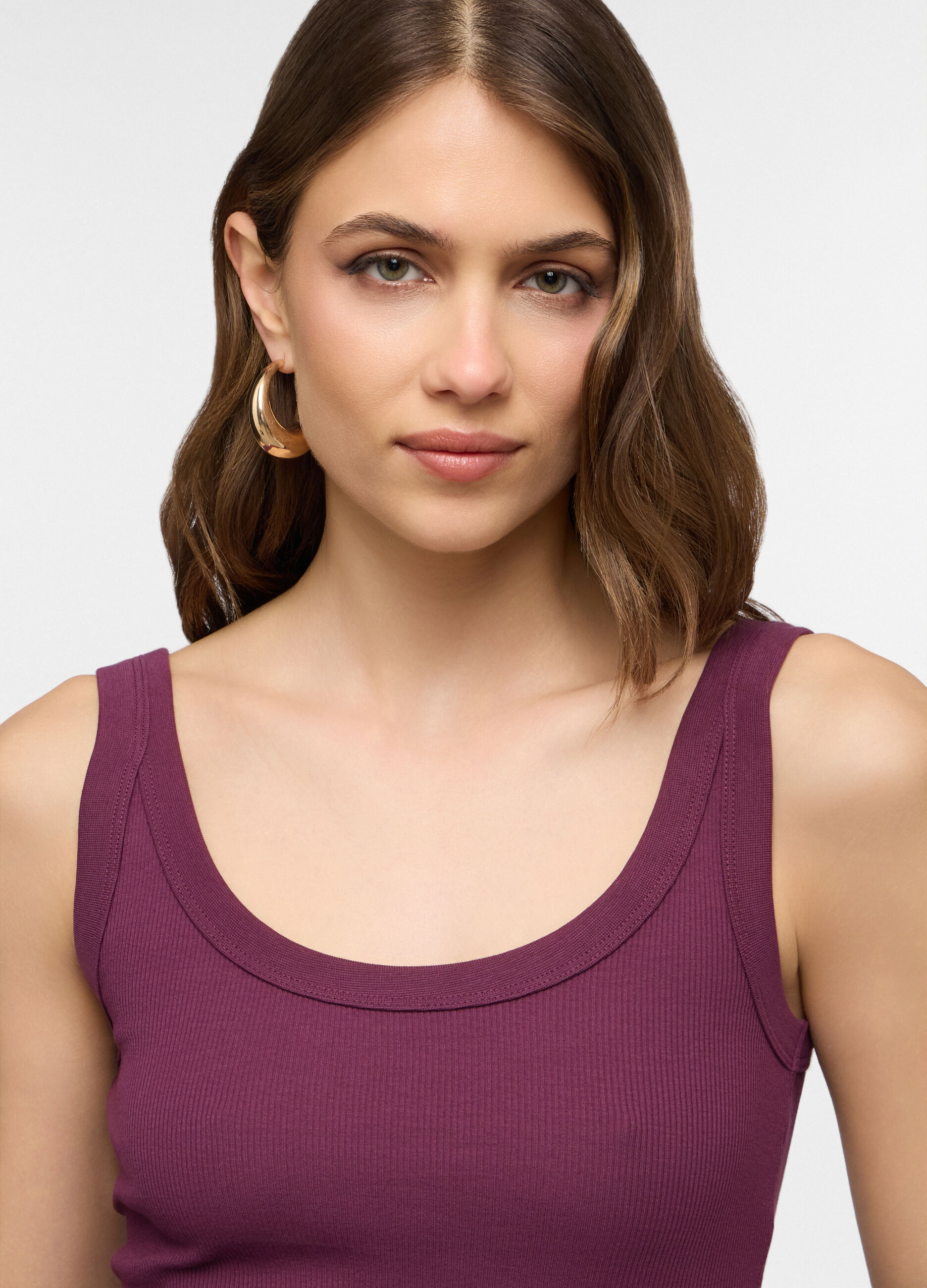 Canotta fitted in costina stretch donna_2