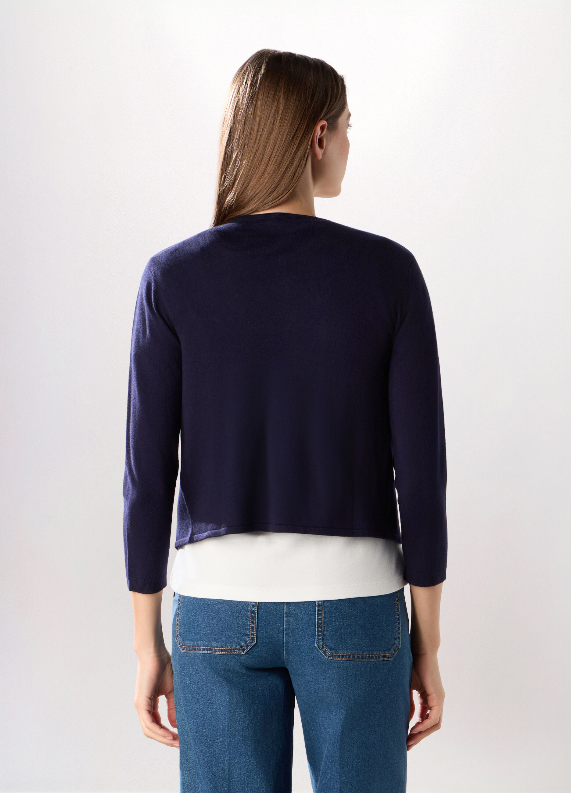 Cardigan aperto sciallato donna_1
