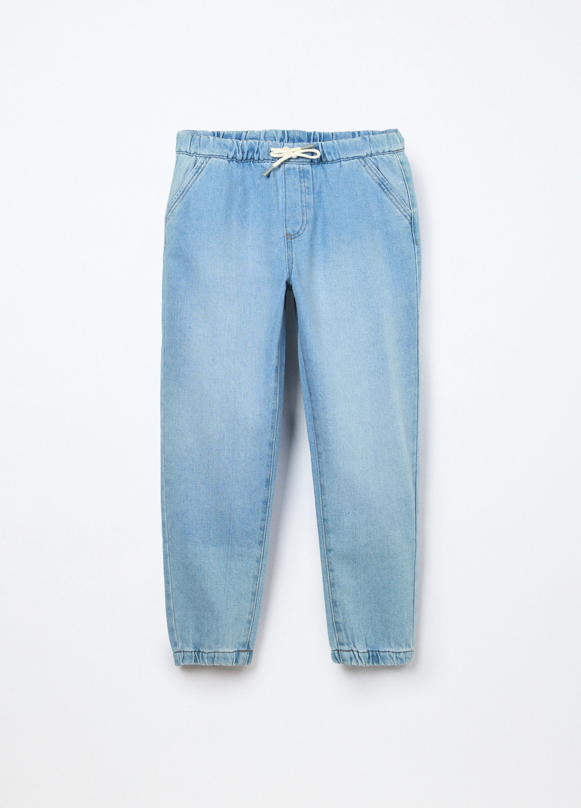 Jogger in denim misto cotone ragazzo_0