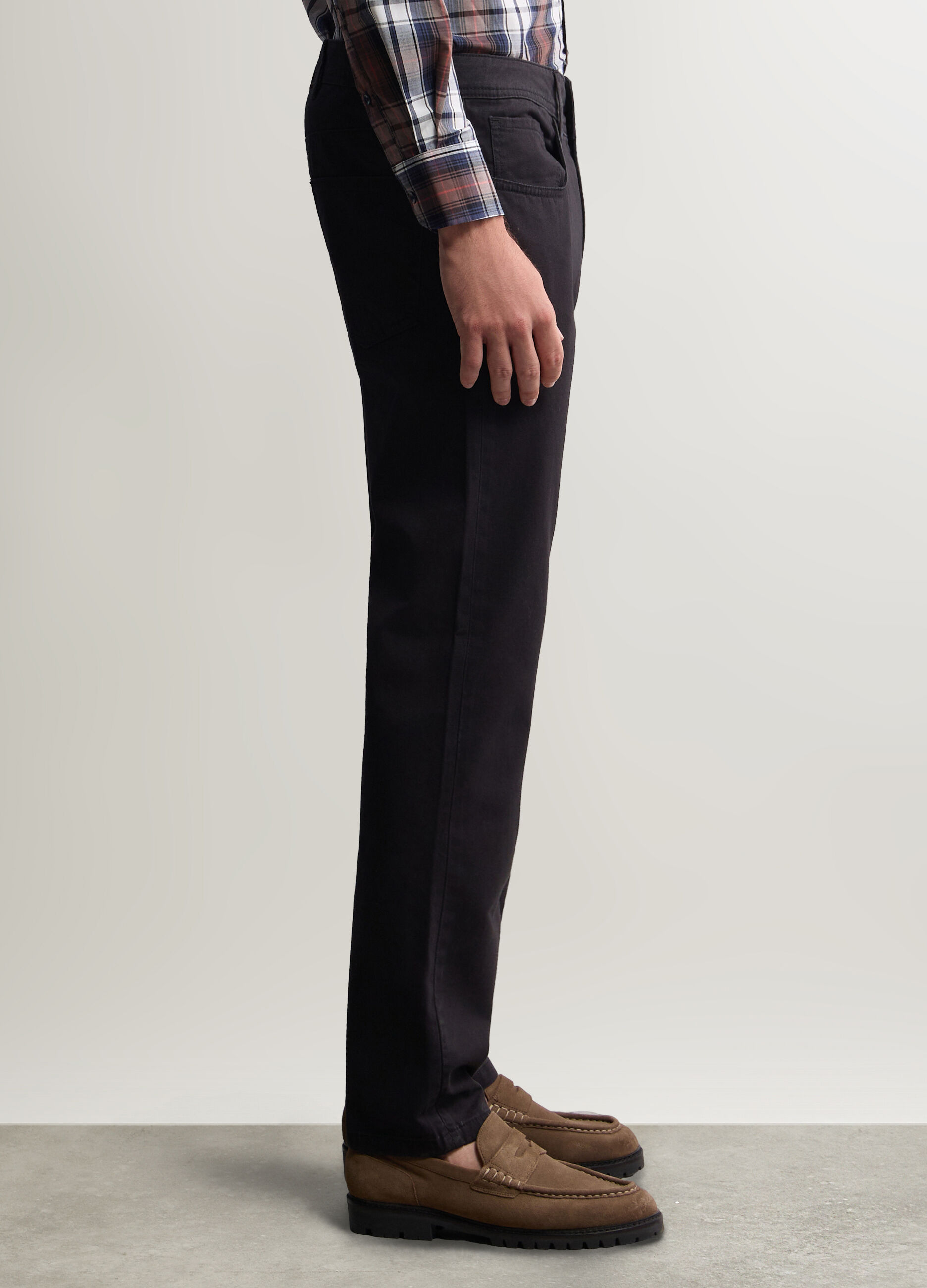 Pantalone regular fit in twill di cotone uomo_0