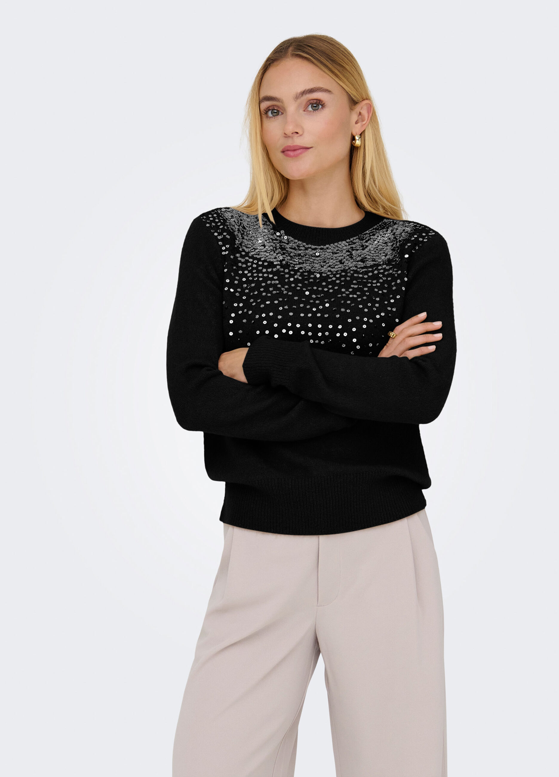 Tricot con paillettes applicate donna_0