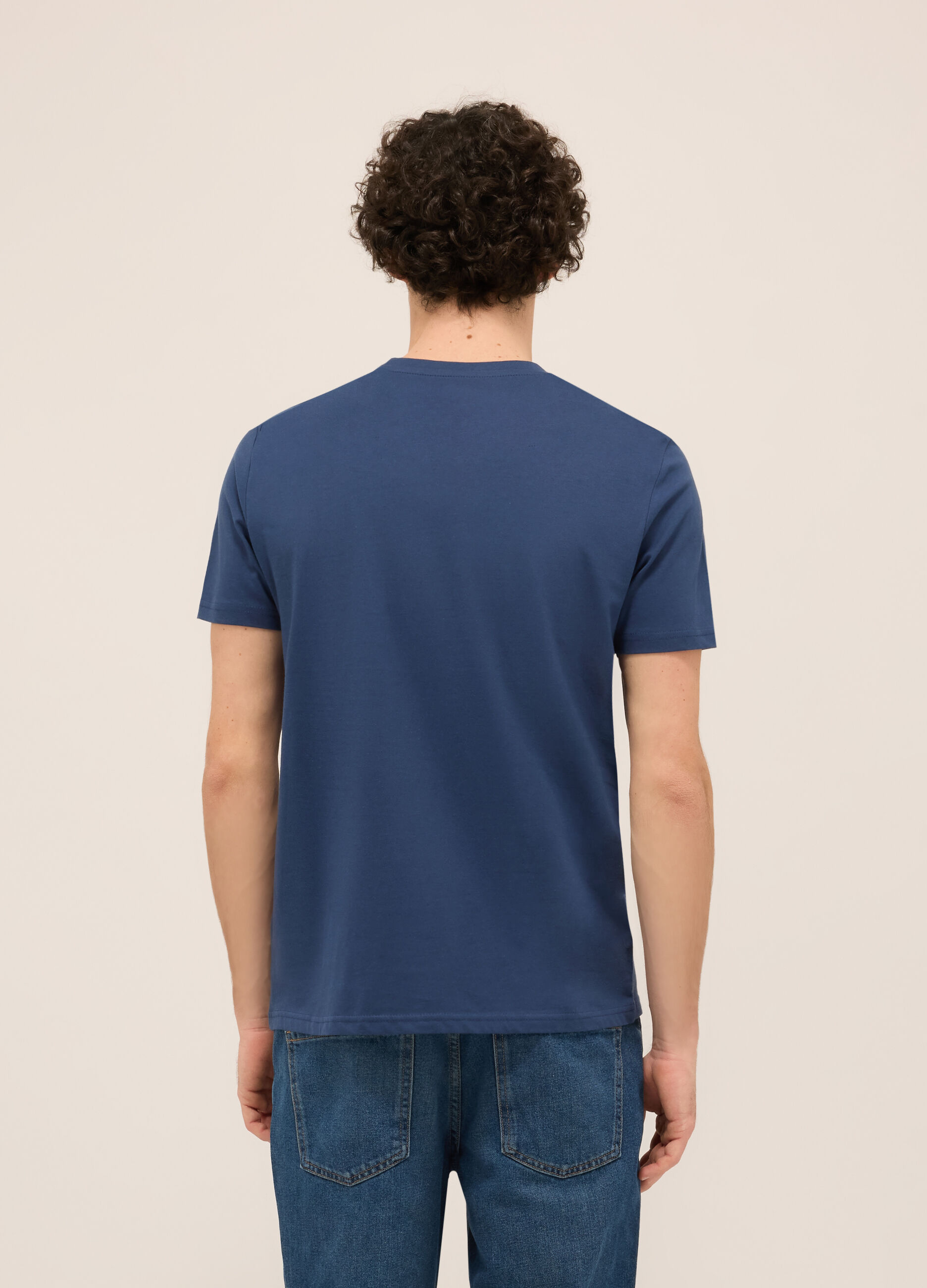 T-shirt girocollo in jersey di cotone con stampa_1