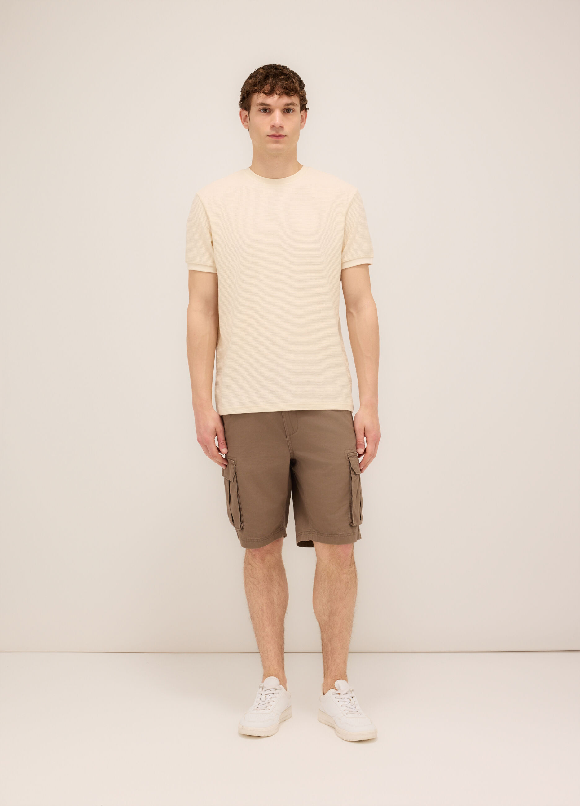 Bermuda cargo in twill di cotone uomo_0