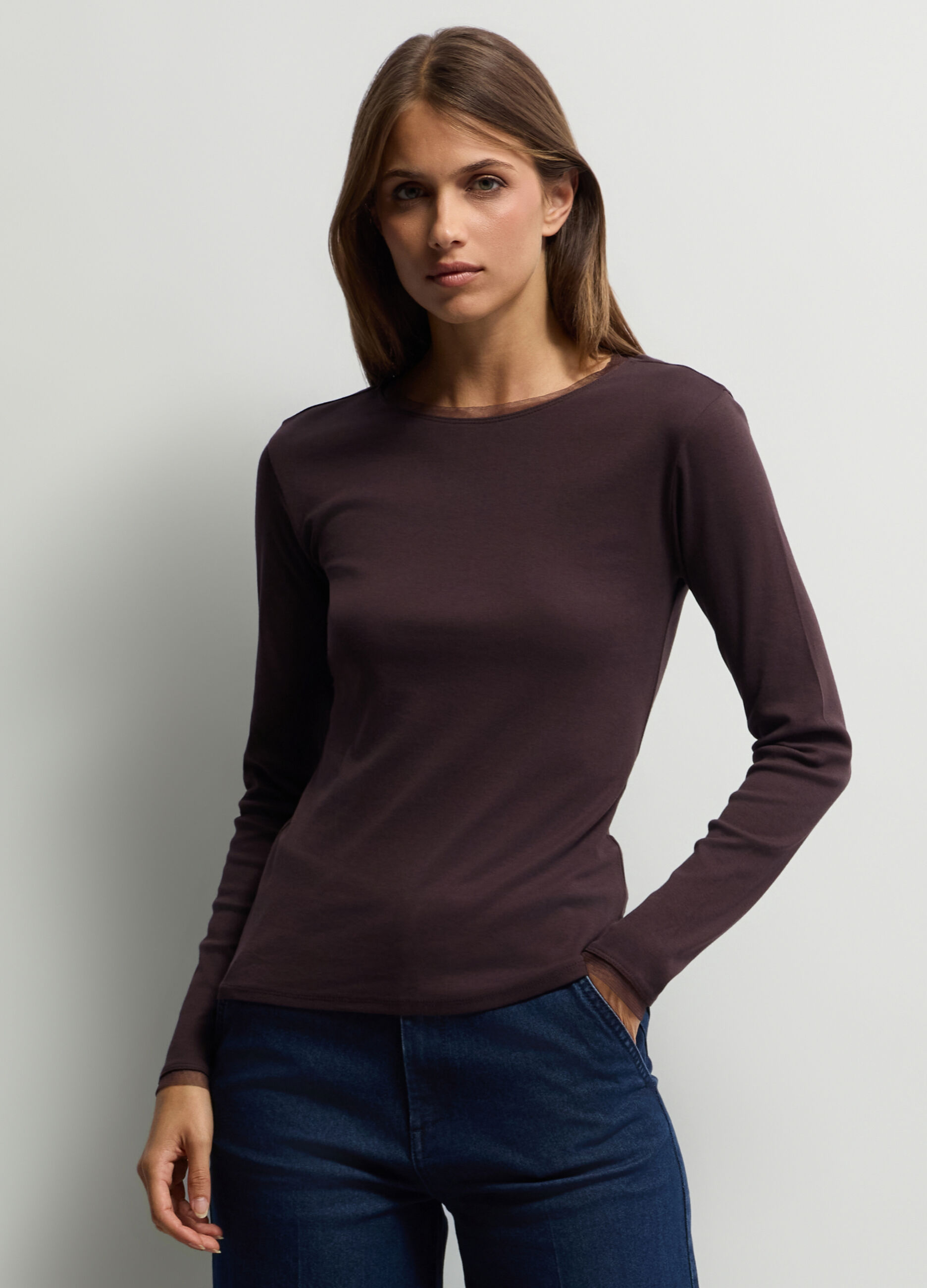 T-shirt girocollo donna_0