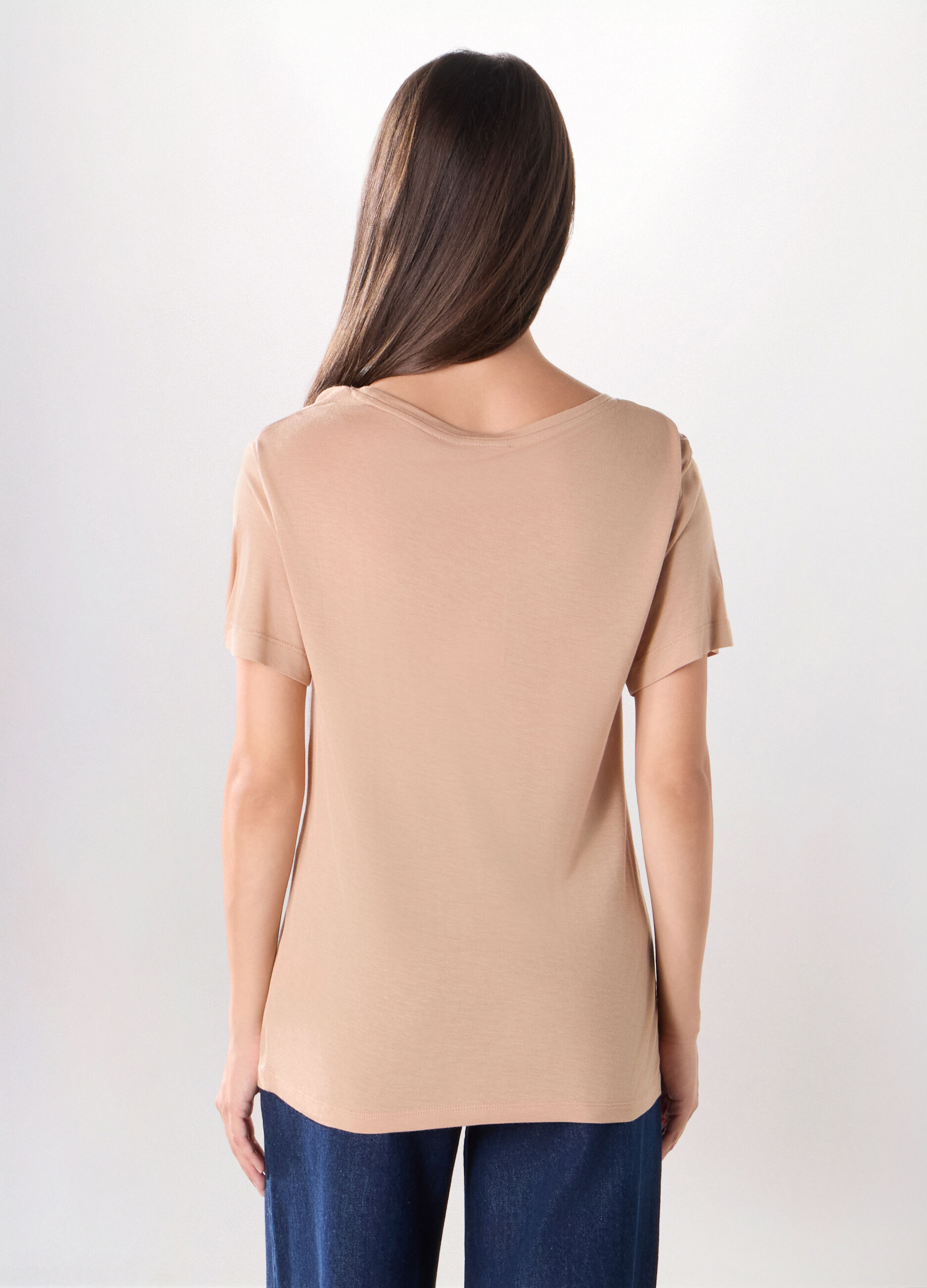 T-shirt in jersey di pura viscosa donna_1