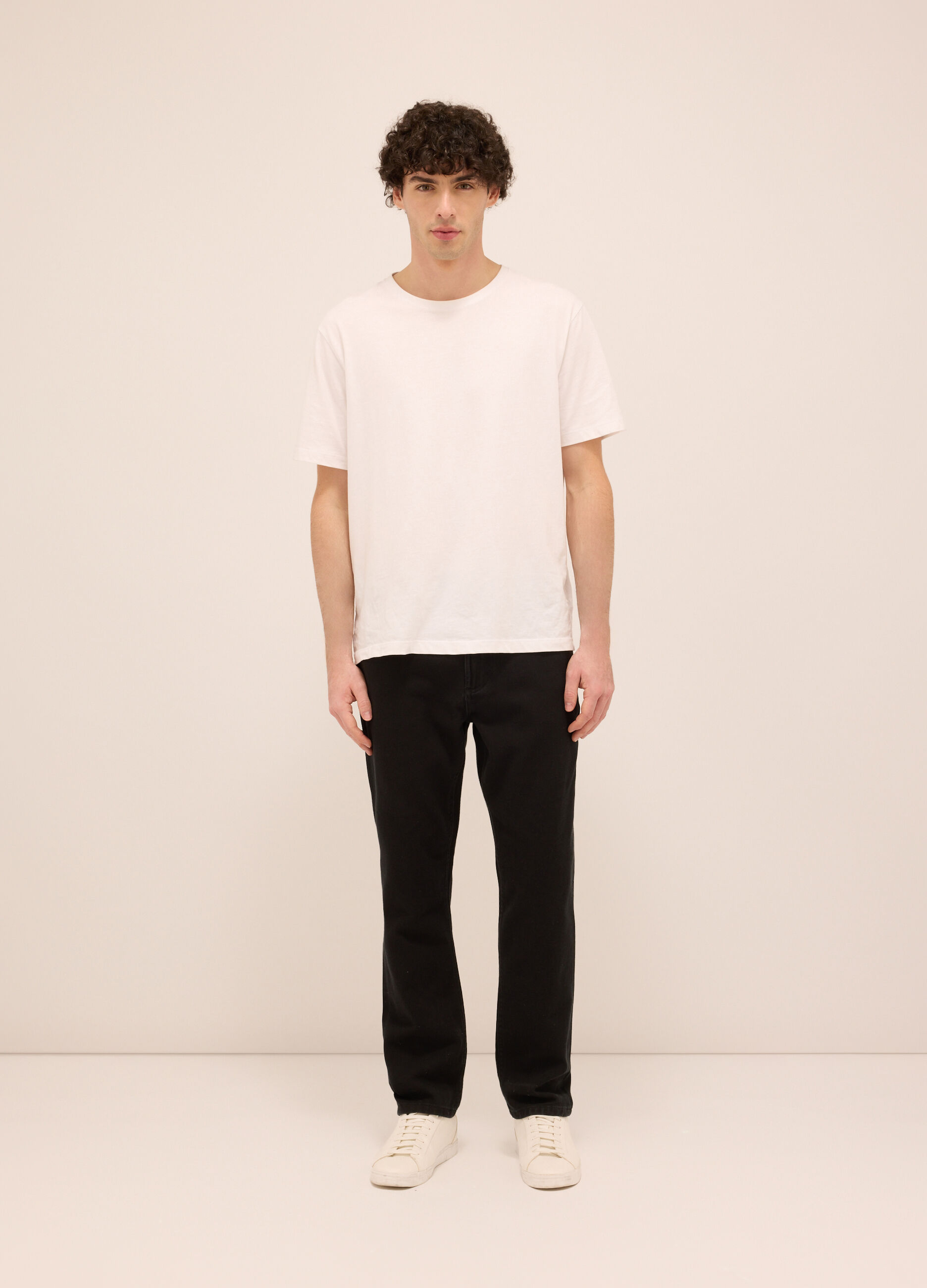 Pantalone 5 tasche in twill di cotone uomo_0