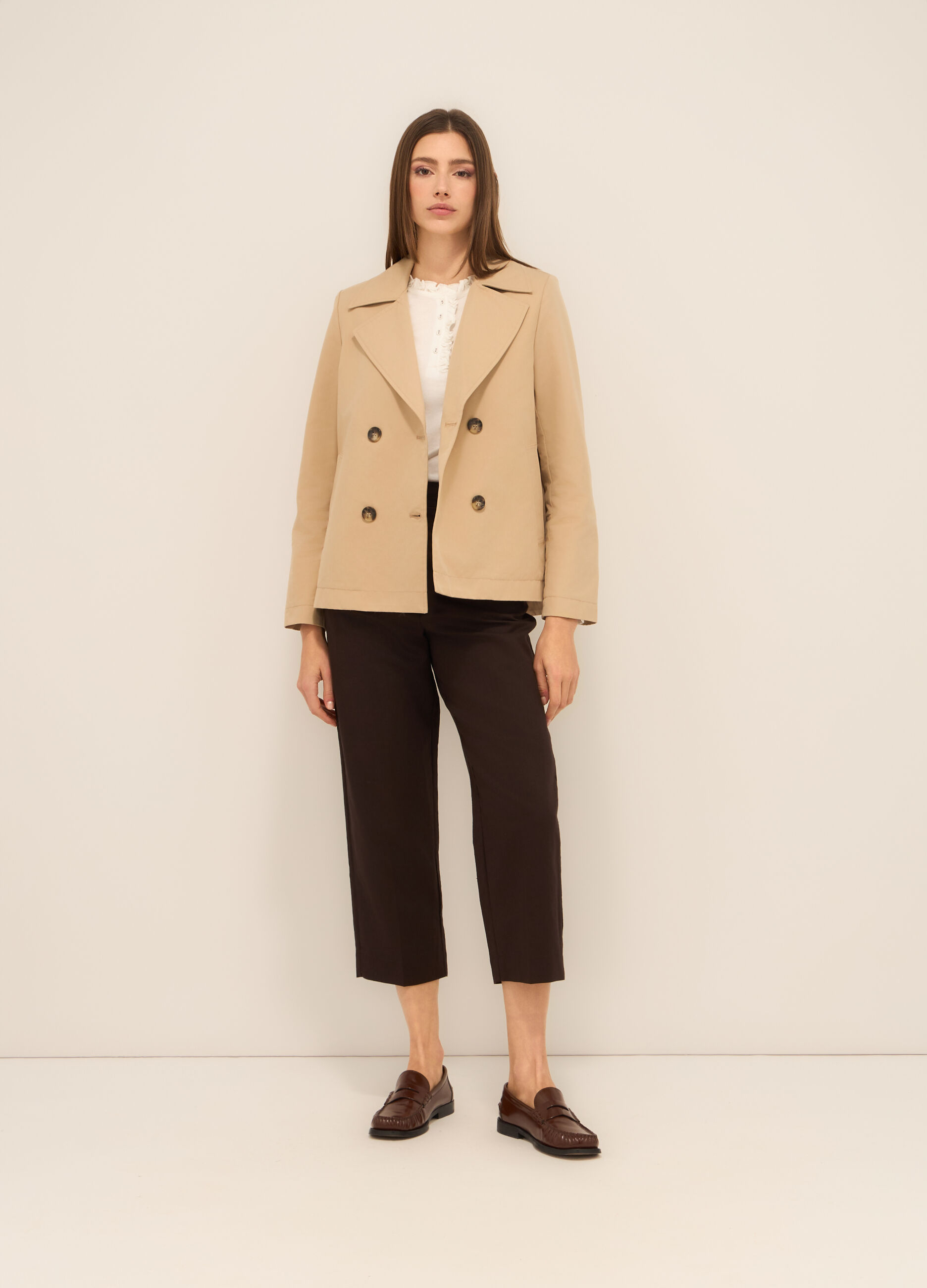 Trench doppio petto corto donna_0