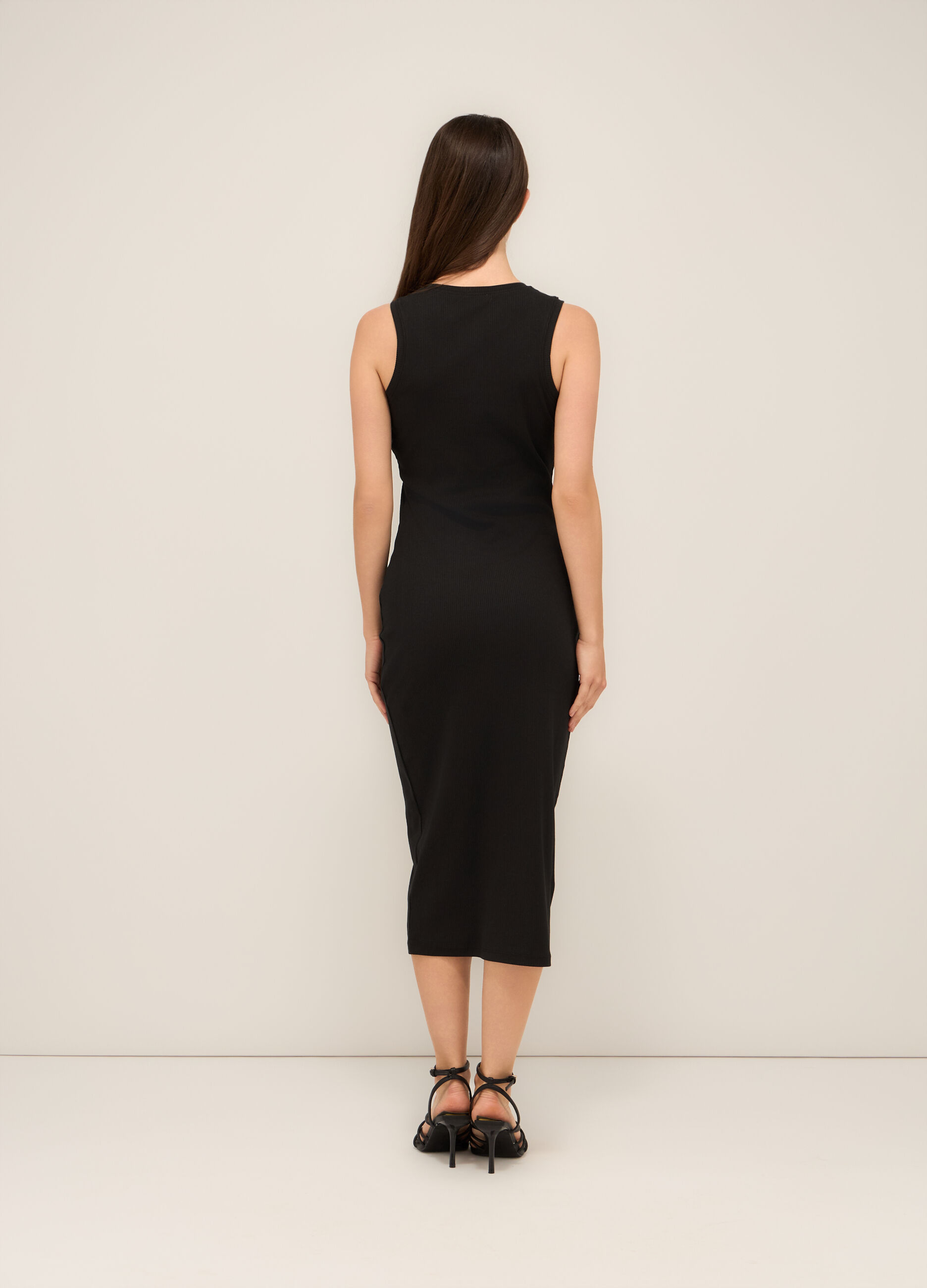 Tubino in costina di cotone stretch donna_1
