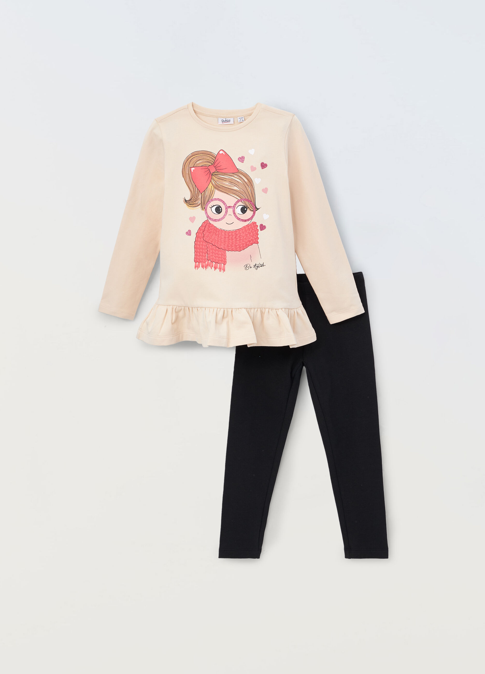 Jogging set in cotone stretch bambina_0