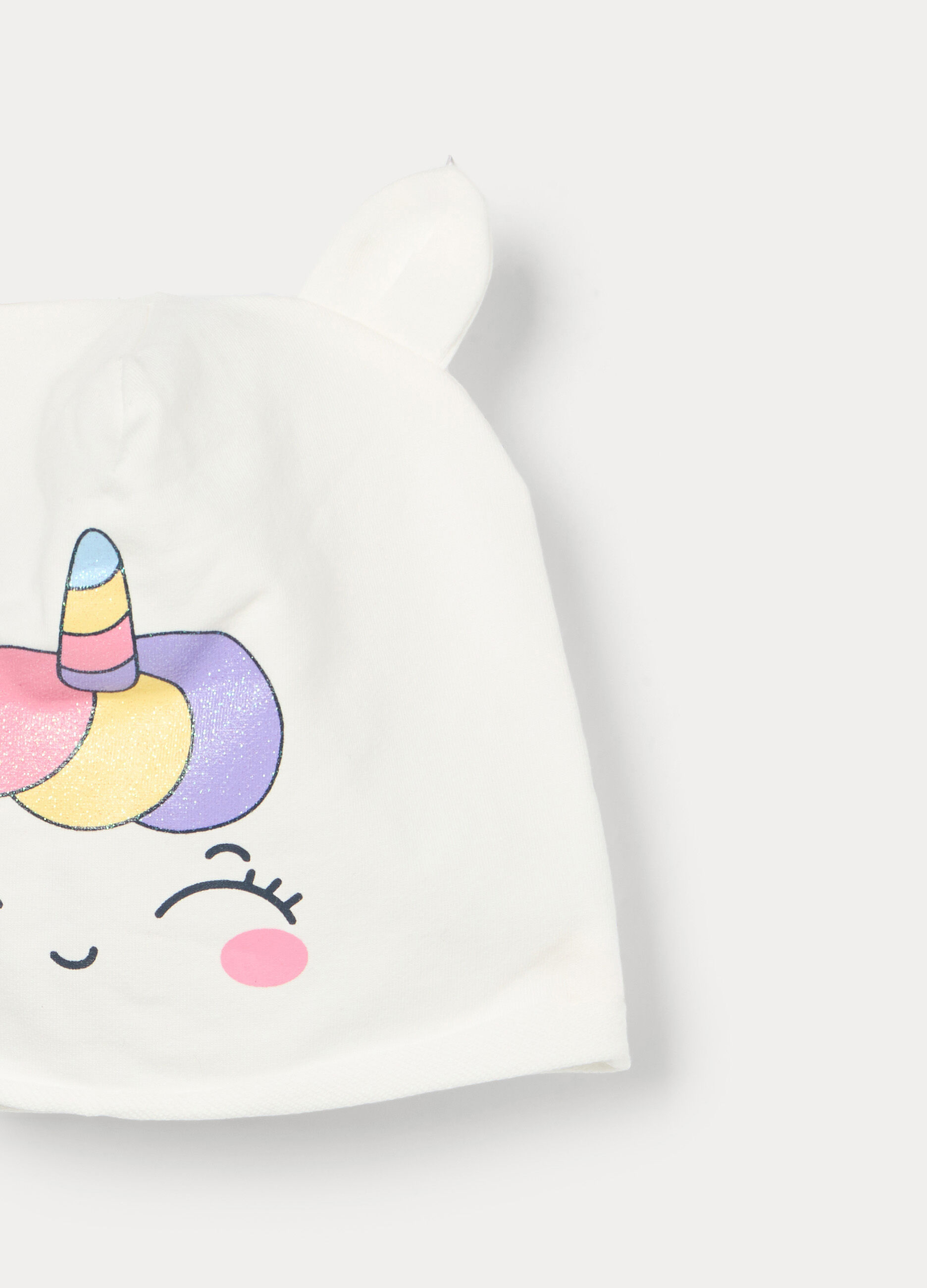 Berretto in french terry di cotone stretch neonata_2