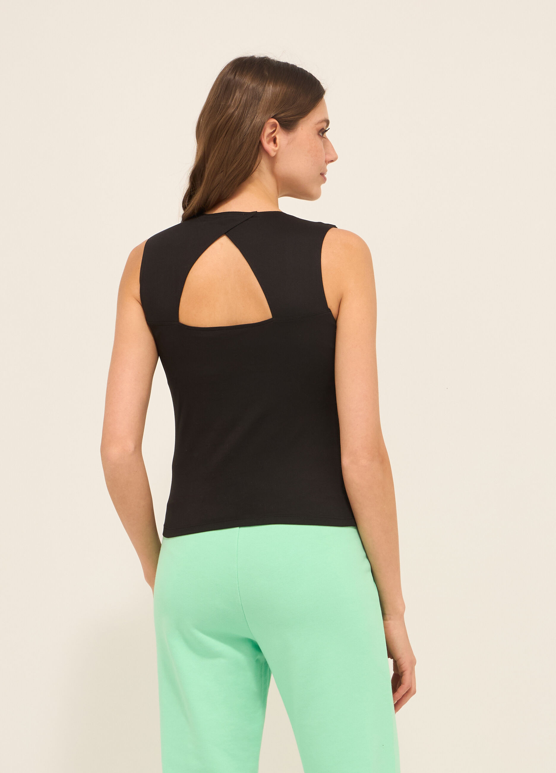 Top in tessuto stretch donna_1