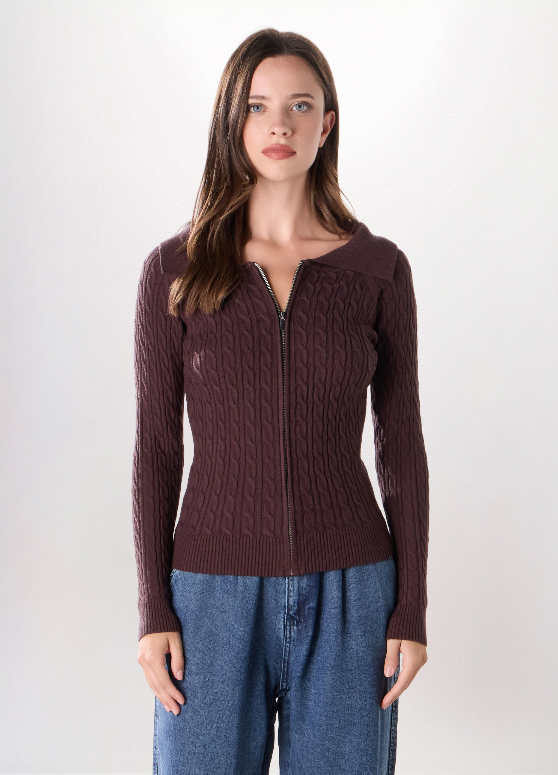 Cardigan tricot in misto viscosa donna_0