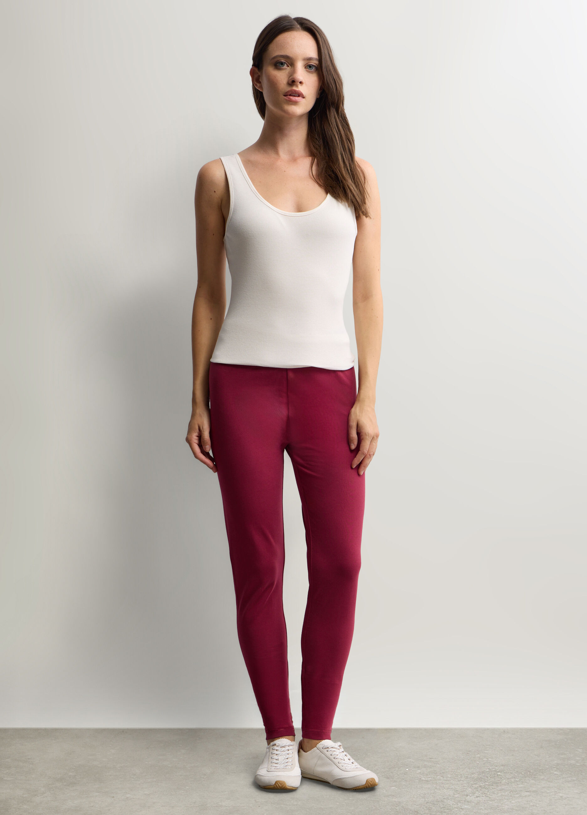 Leggings Slim Fit in jersey di cotone stretch donna_0
