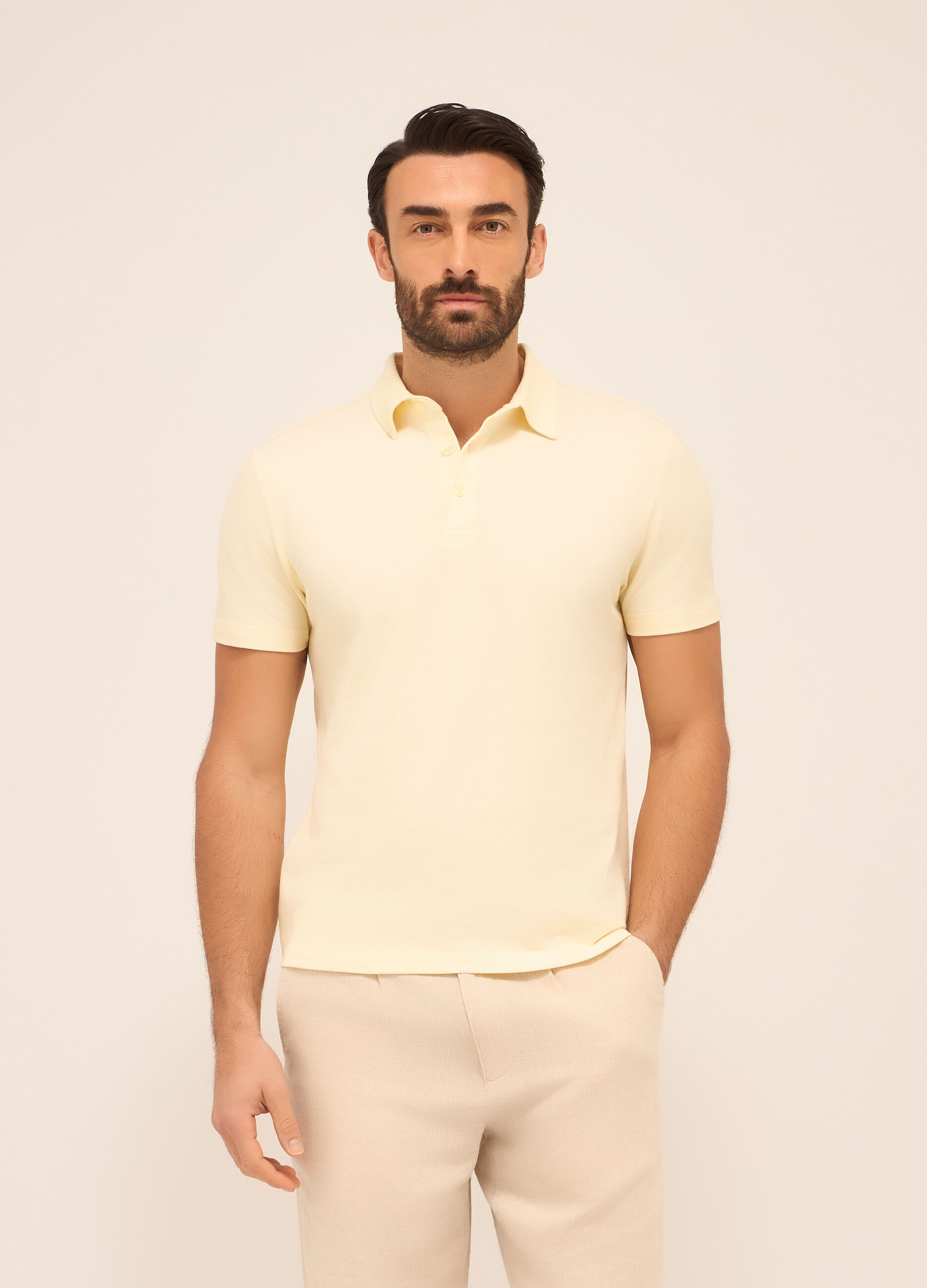 Polo a maniche corte in puro cotone uomo_0