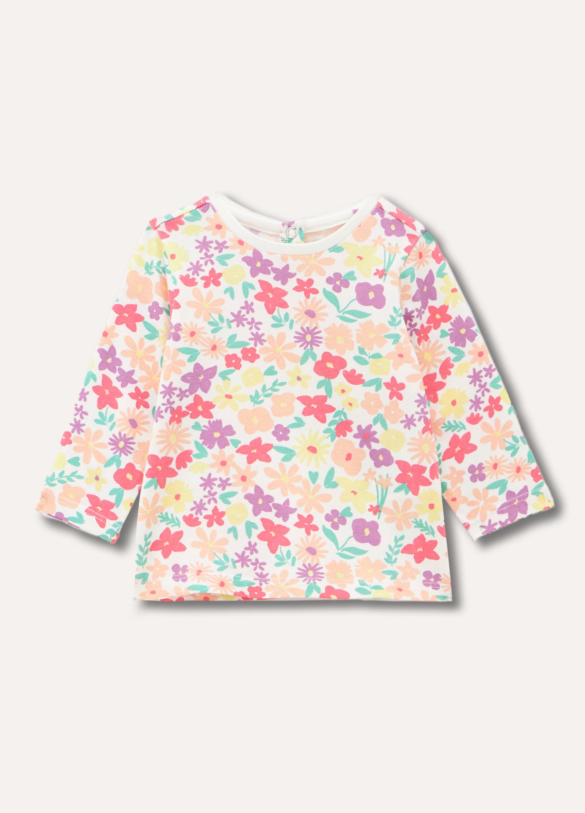 T-shirt in cotone stretch neonata_0