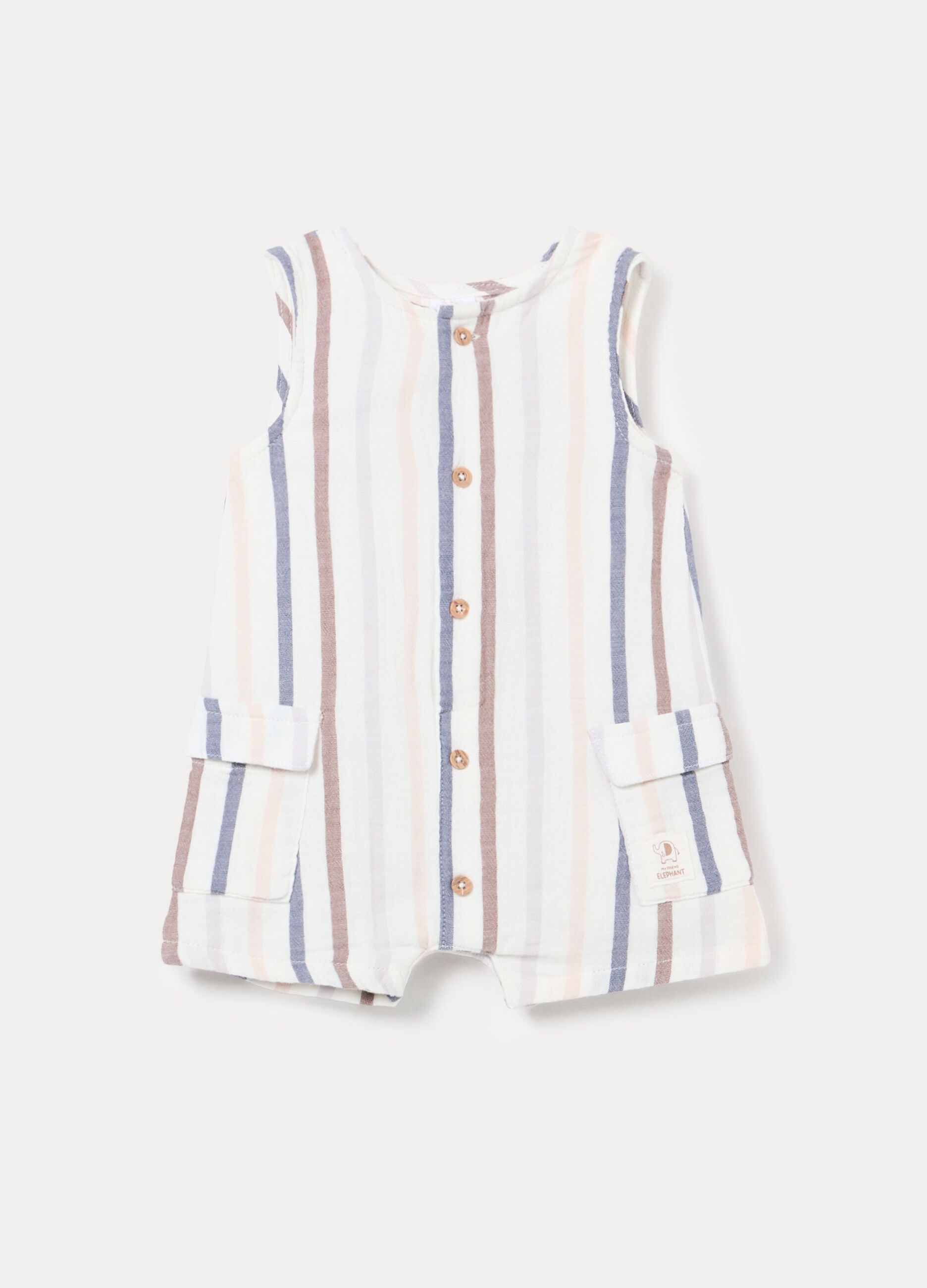 Salopette straight fit in puro cotone neonato_0