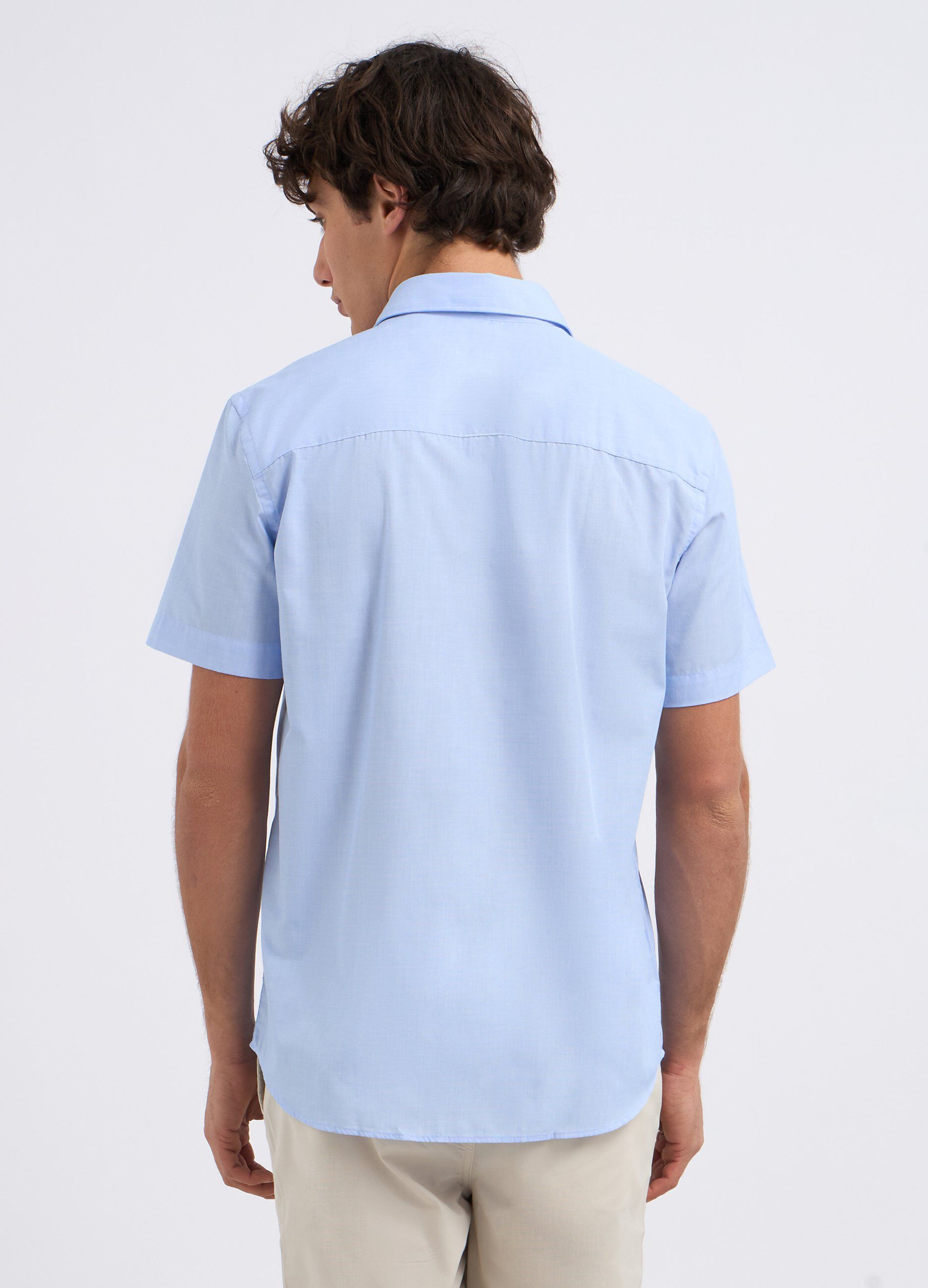 Camicia a maniche corte in misto cotone uomo_1