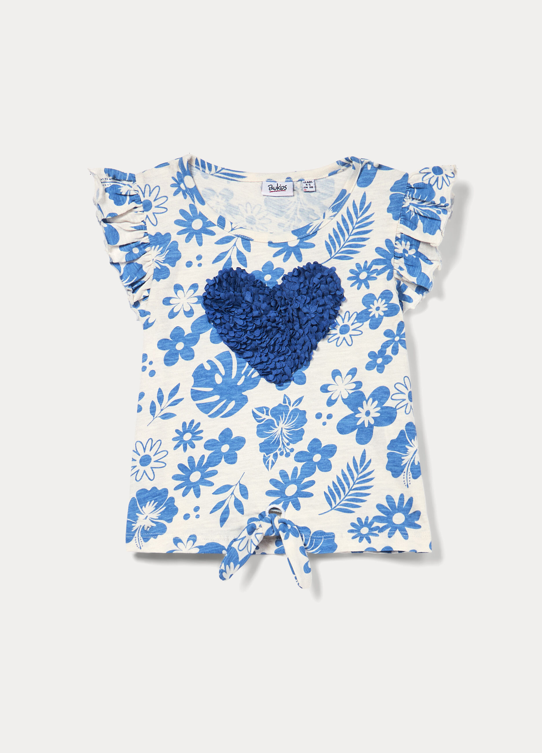 T-shirt in jersey di cotone slub bambina_0