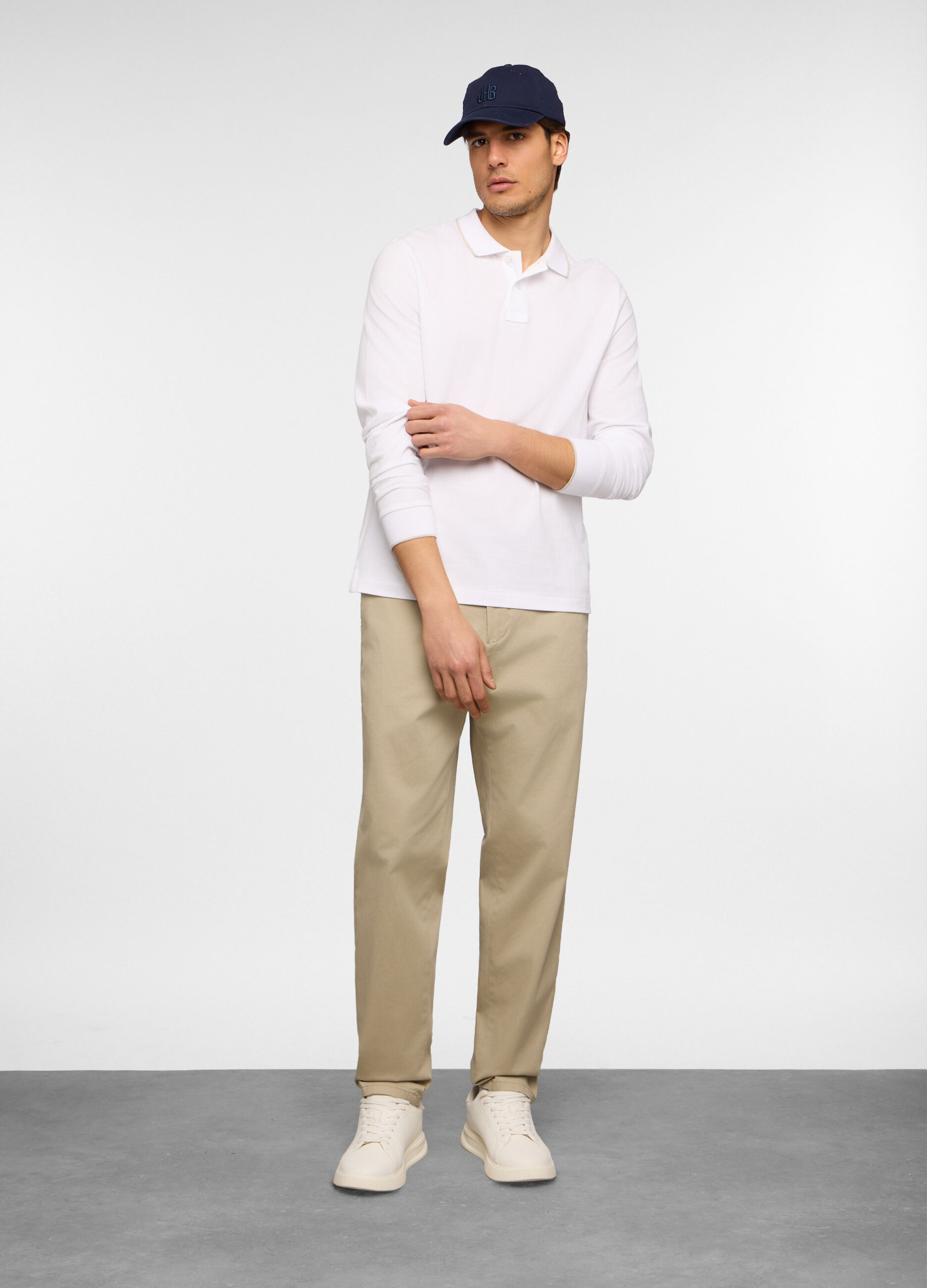 Pantaloni chino relaxed fit in twill di cotone uomo_0