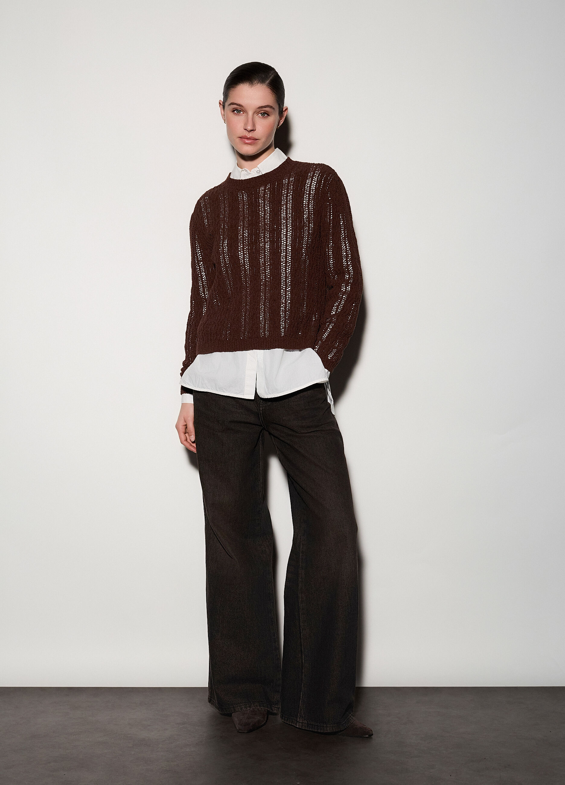 Pullover girocollo operato donna_0