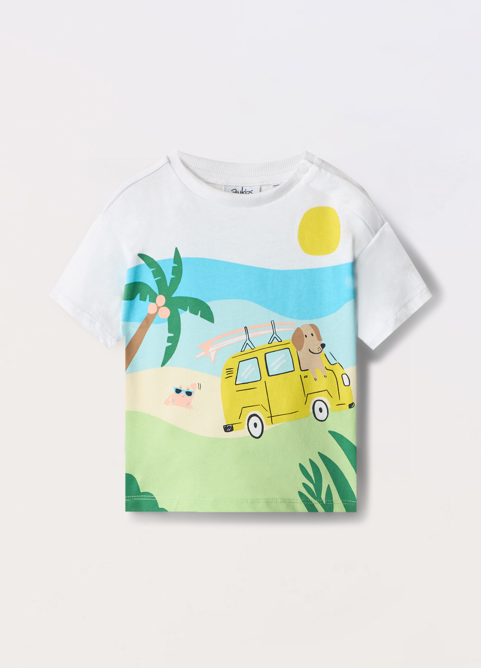 T-shirt in jersey di puro cotone neonato_0