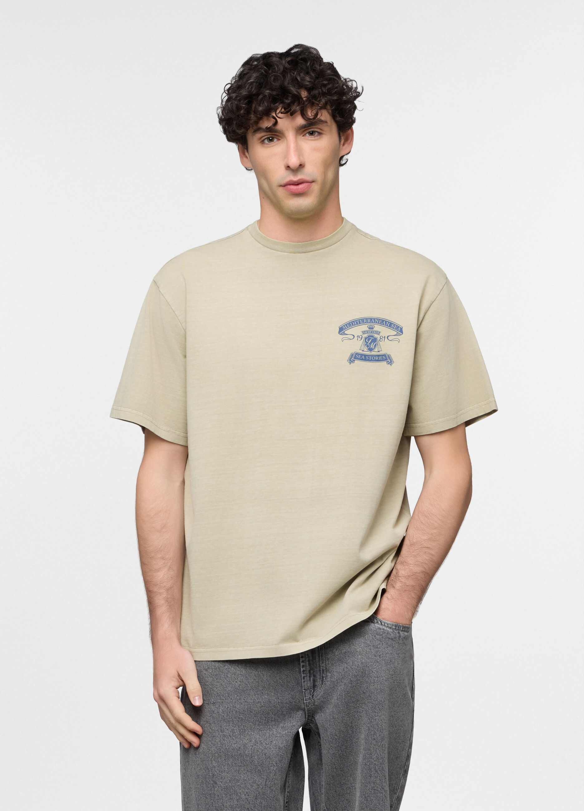 T-shirt girocollo con stampa Tangeri uomo_0