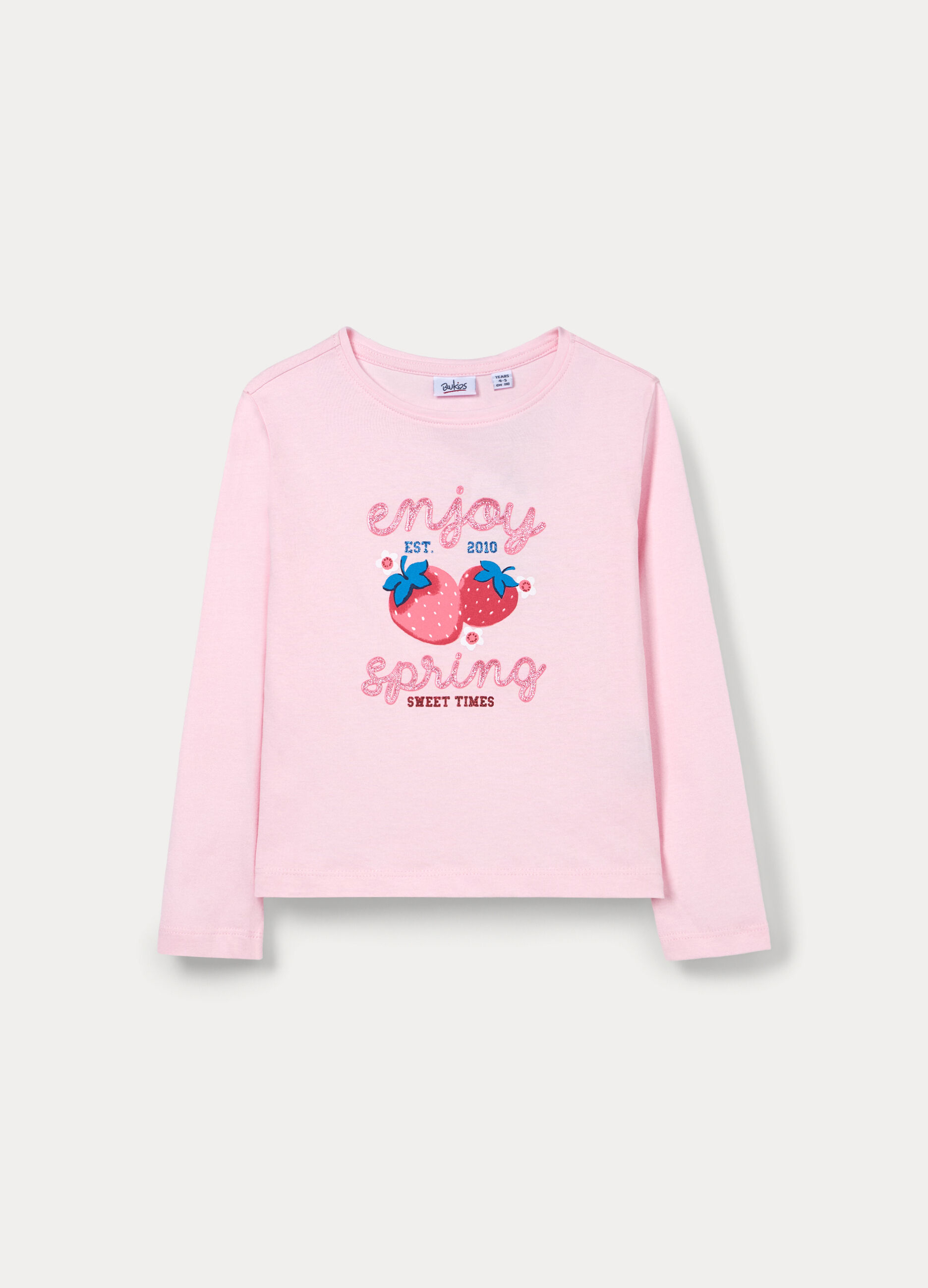 T-shirt in jersey di puro cotone bambina_0