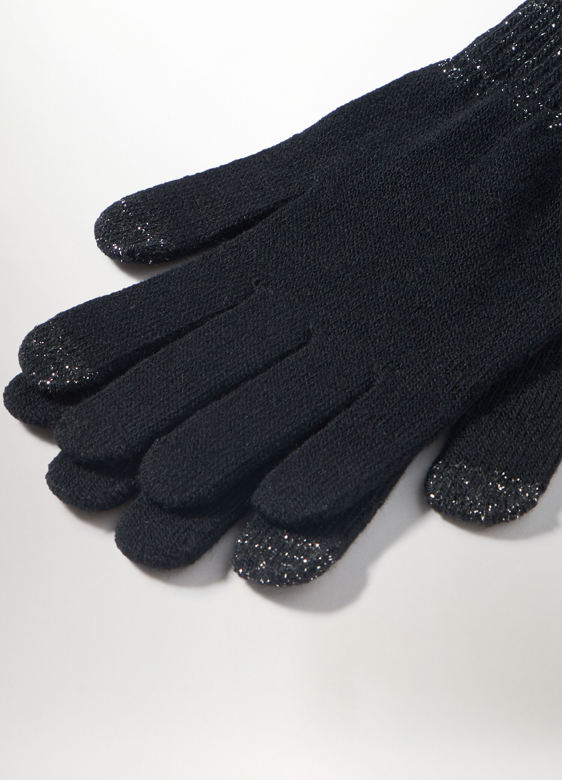 Guanti tricot con filo lurex donna_1