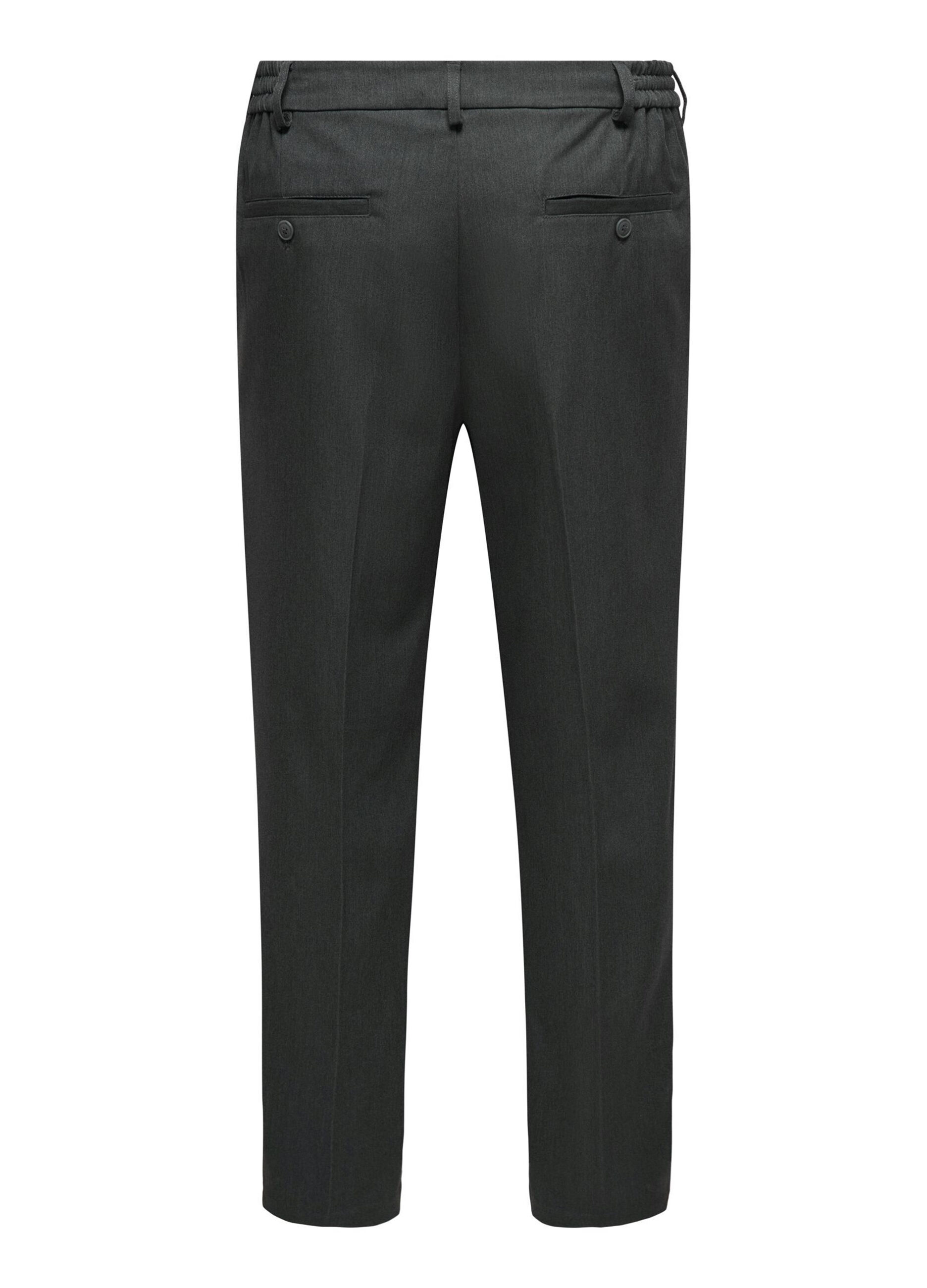 Pantalone straight fit con pince uomo_1