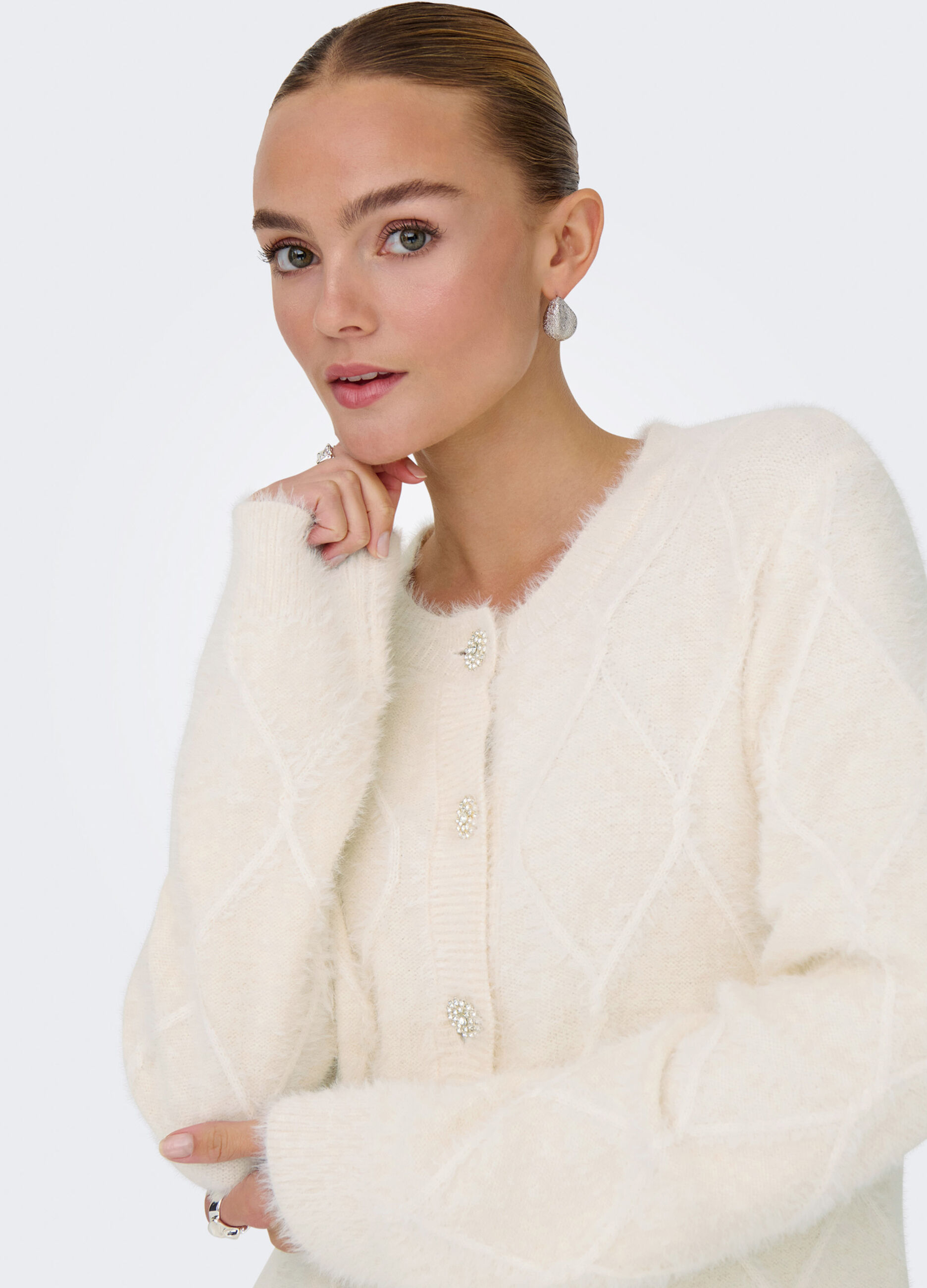 Cardigan con lavorazione jacquard donna_3