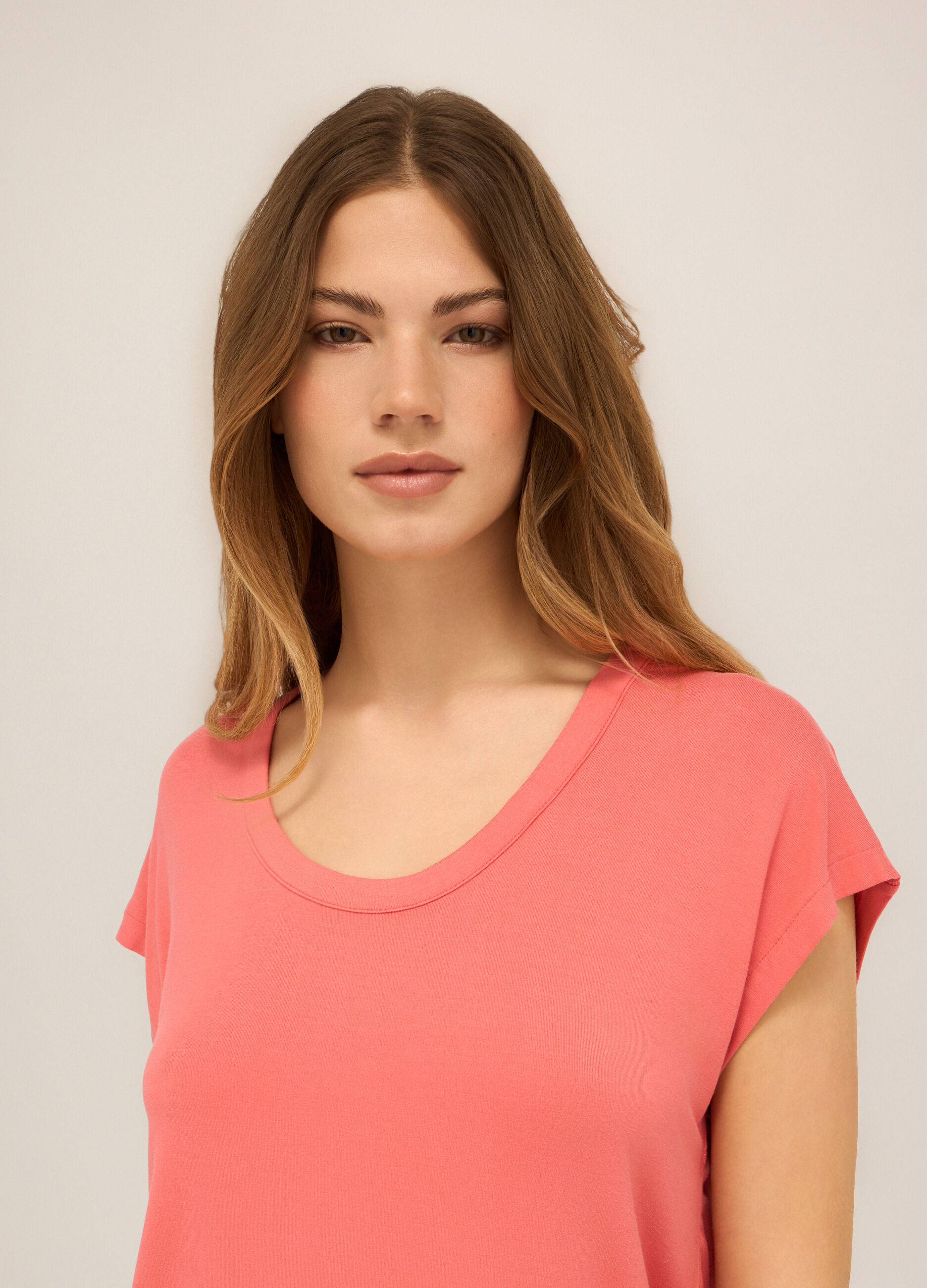 T-shirt in jersey di viscosa stretch donna_2