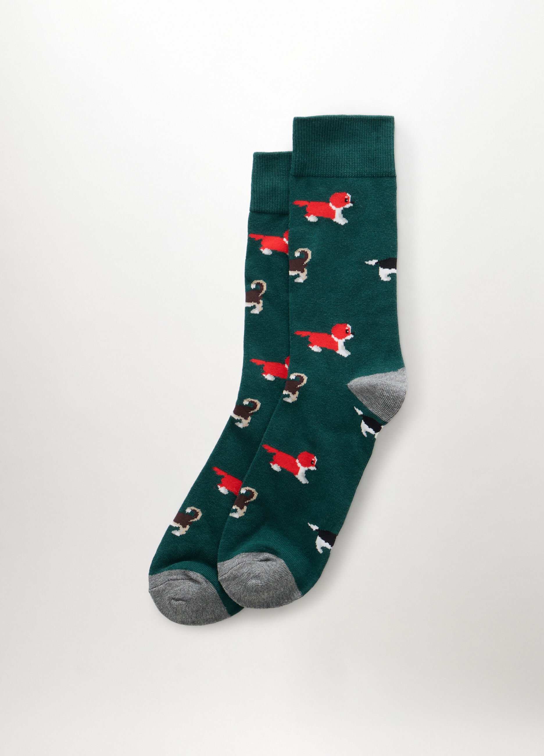 Calze corte in cotone stretch a fantasia uomo_0