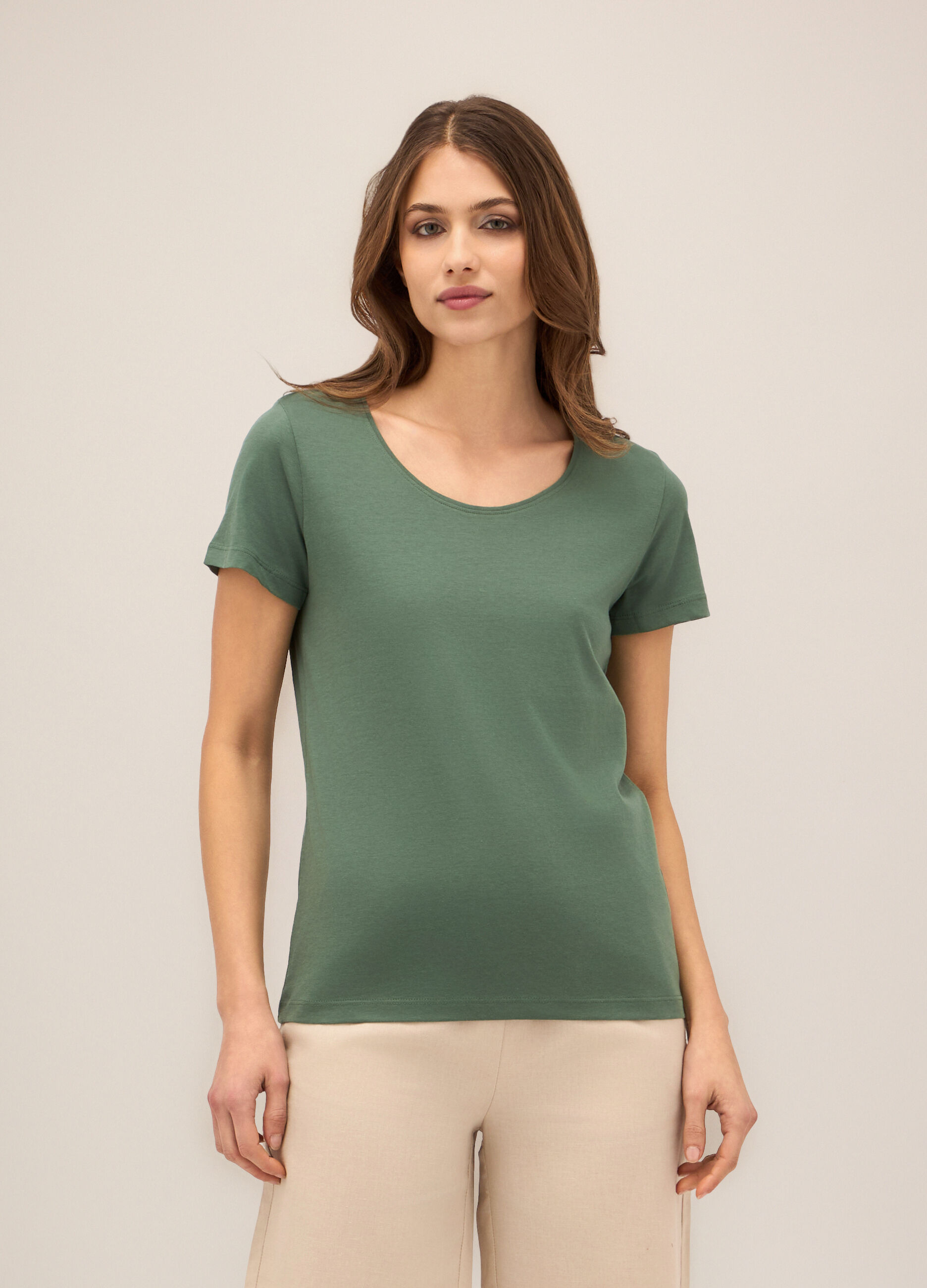 T-shirt in puro cotone donna_0