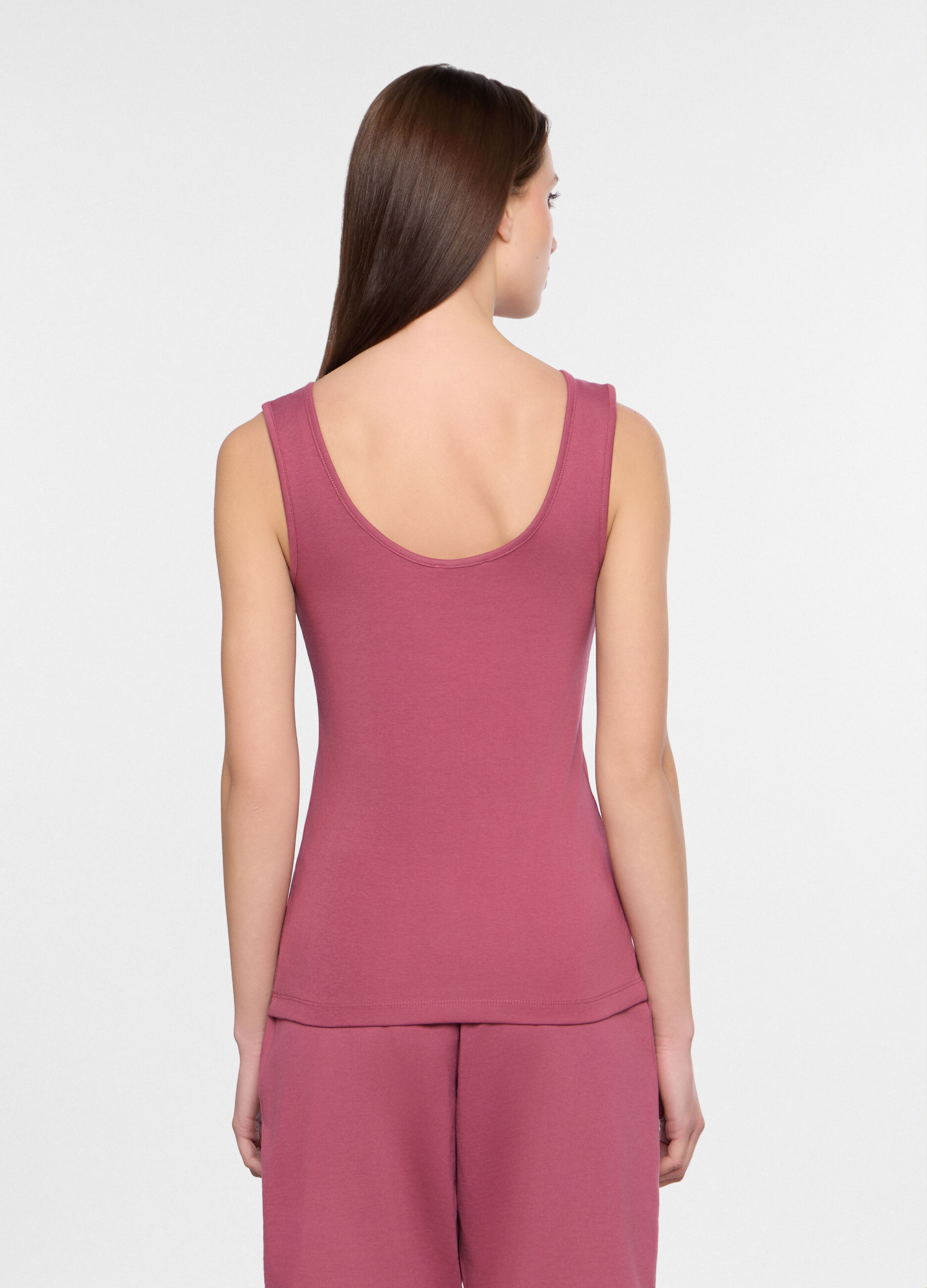 Canotta fitted in costina stretch donna_1