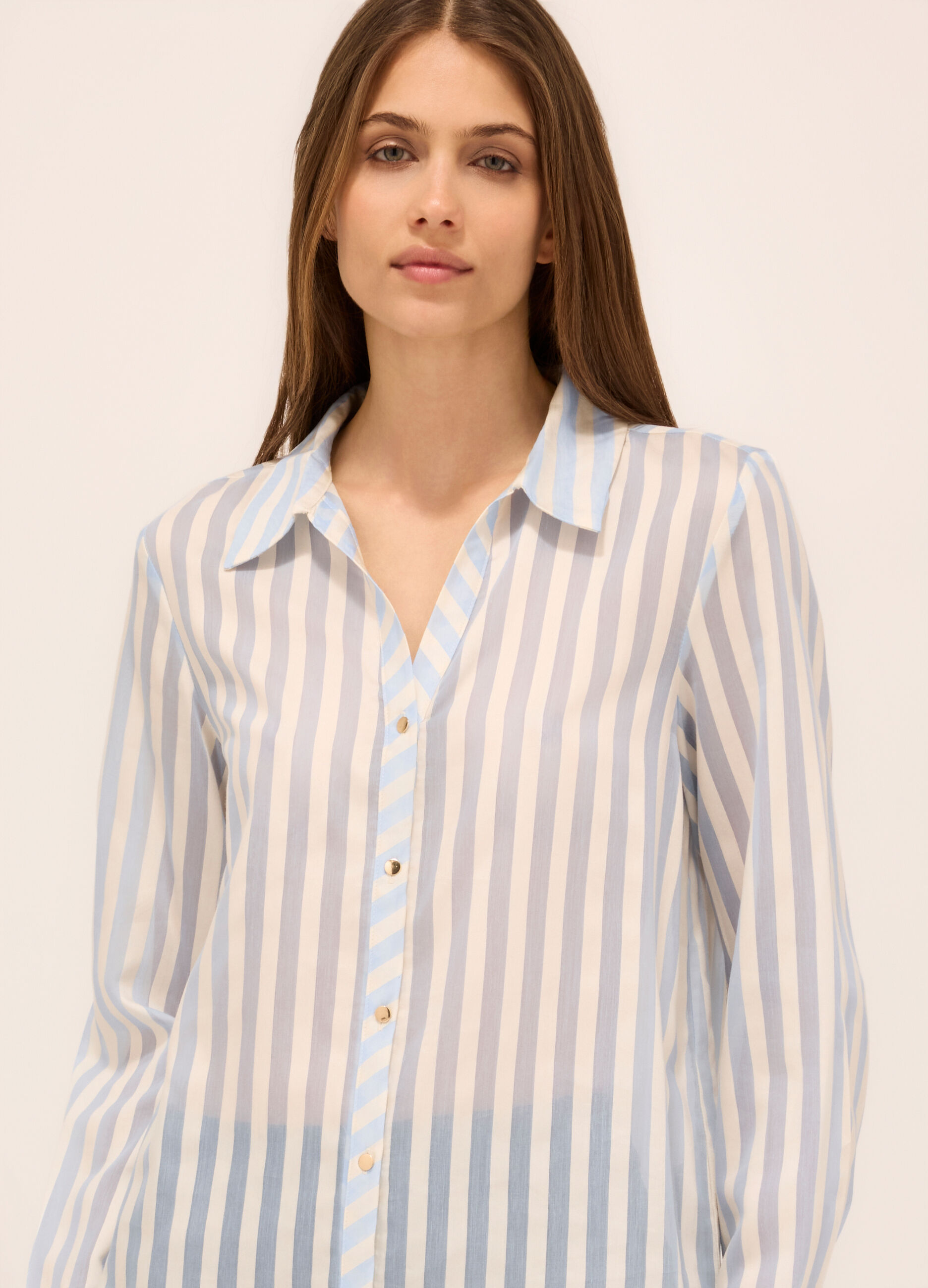 Camicia a righe in misto lyocell donna_2