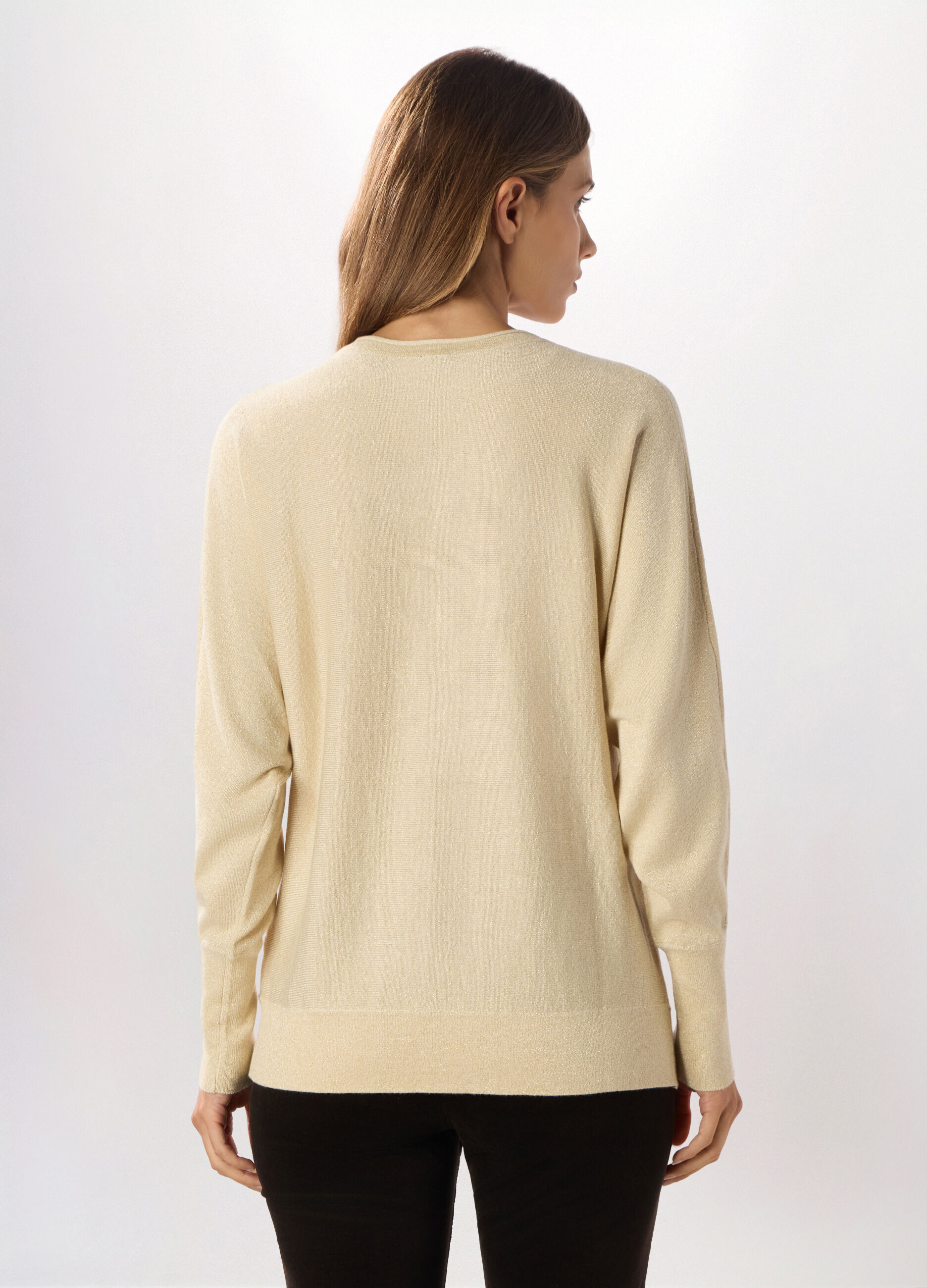 Tricot misto viscosa e filo lurex donna_1