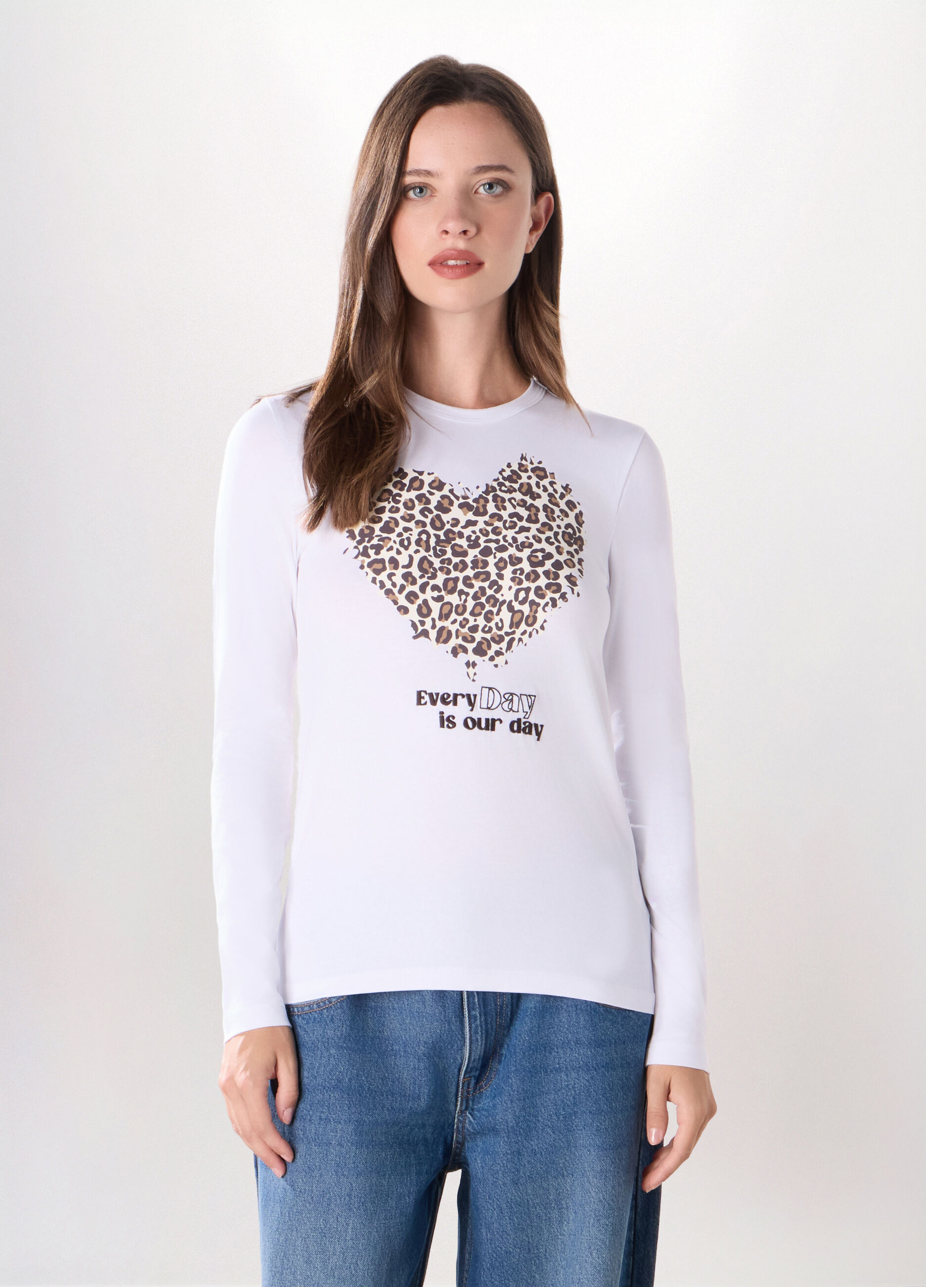 T-shirt in jersey di cotone stretch donna_0