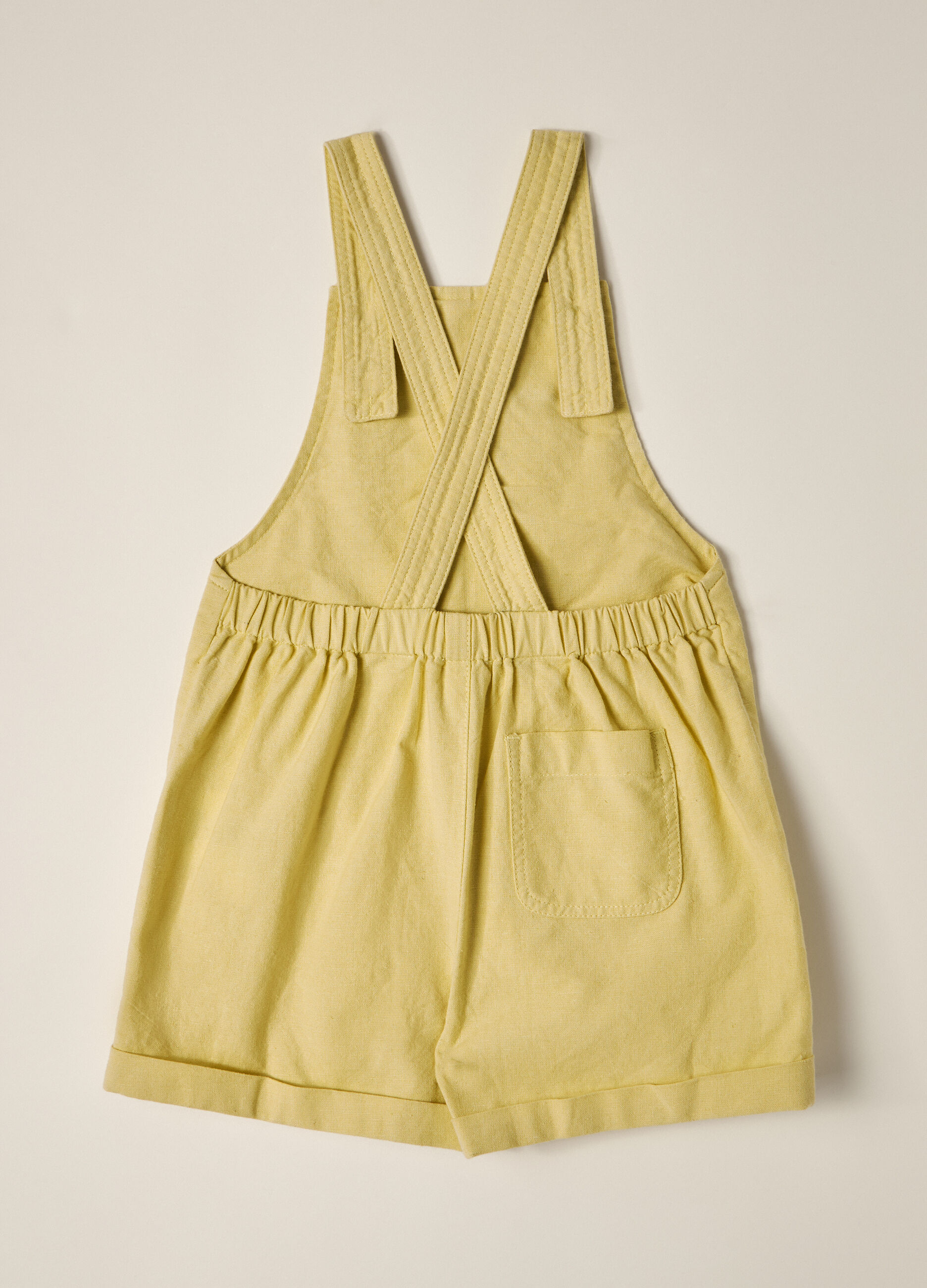 Salopette corta misto lino IANA neonato_3