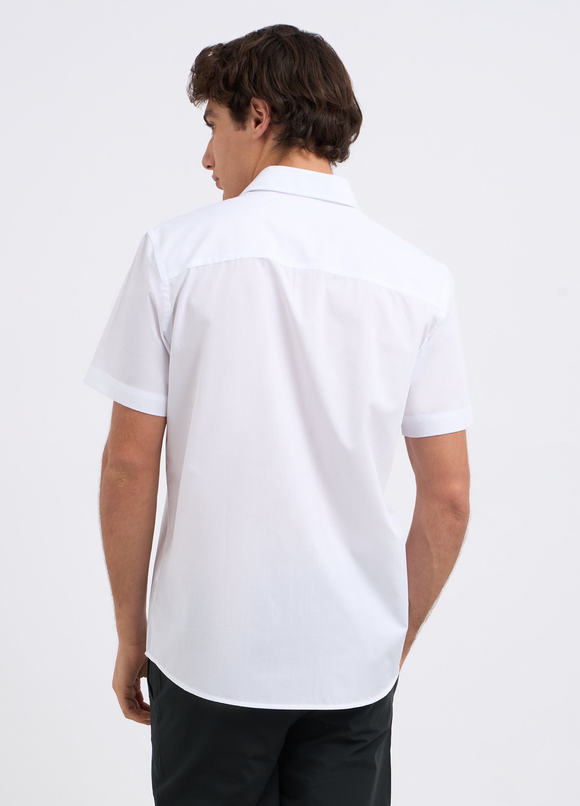 Camicia a maniche corte in misto cotone uomo_1