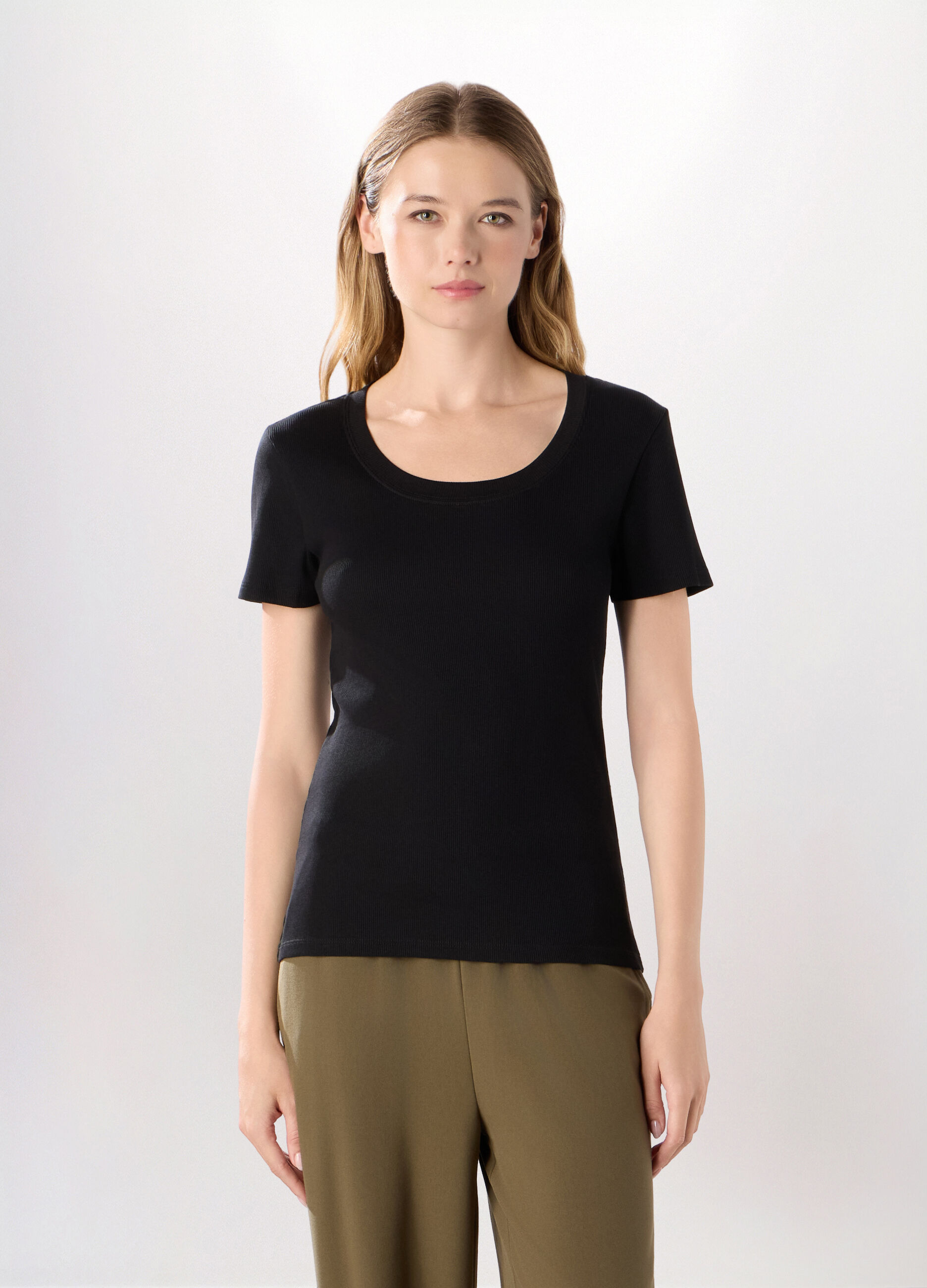 T-shirt in cotine di puro cotone donna_0