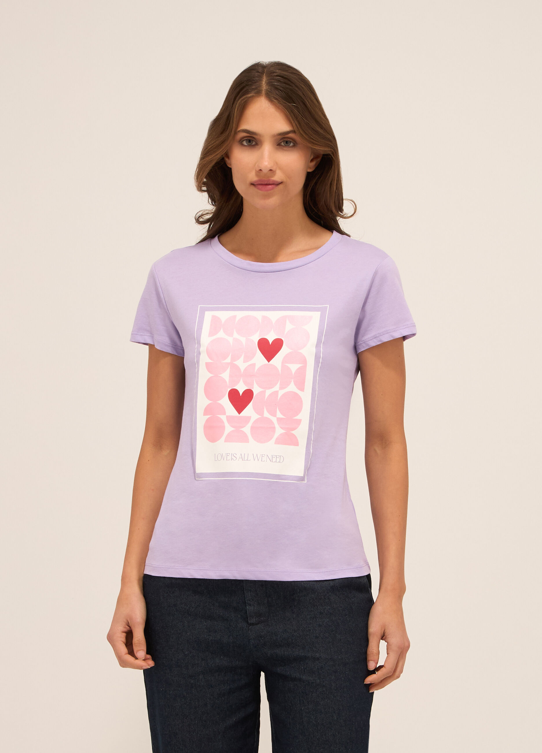T-shirt in jersey di puro cotone donna_0