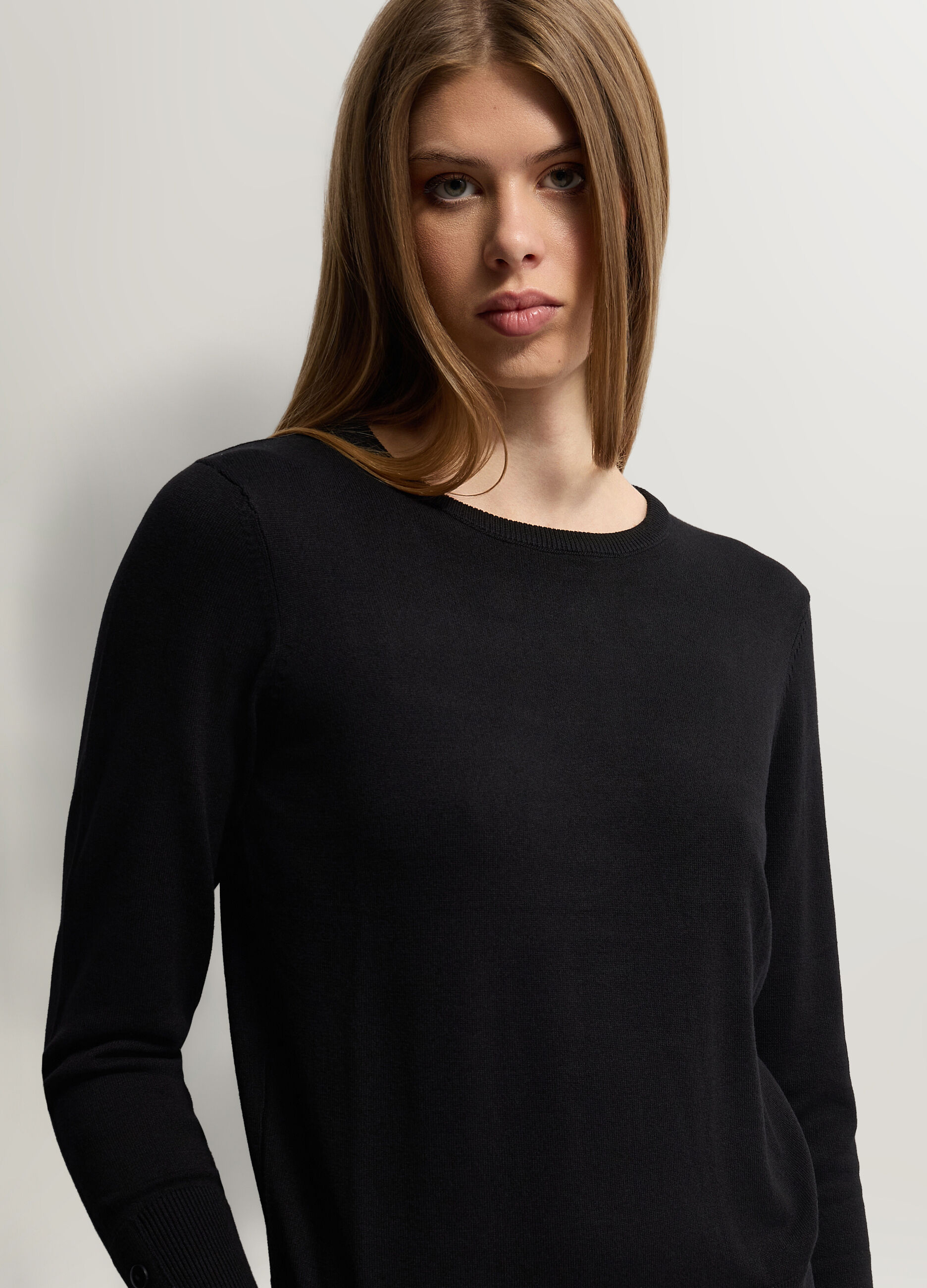 Maglia girocollo rasata donna_2