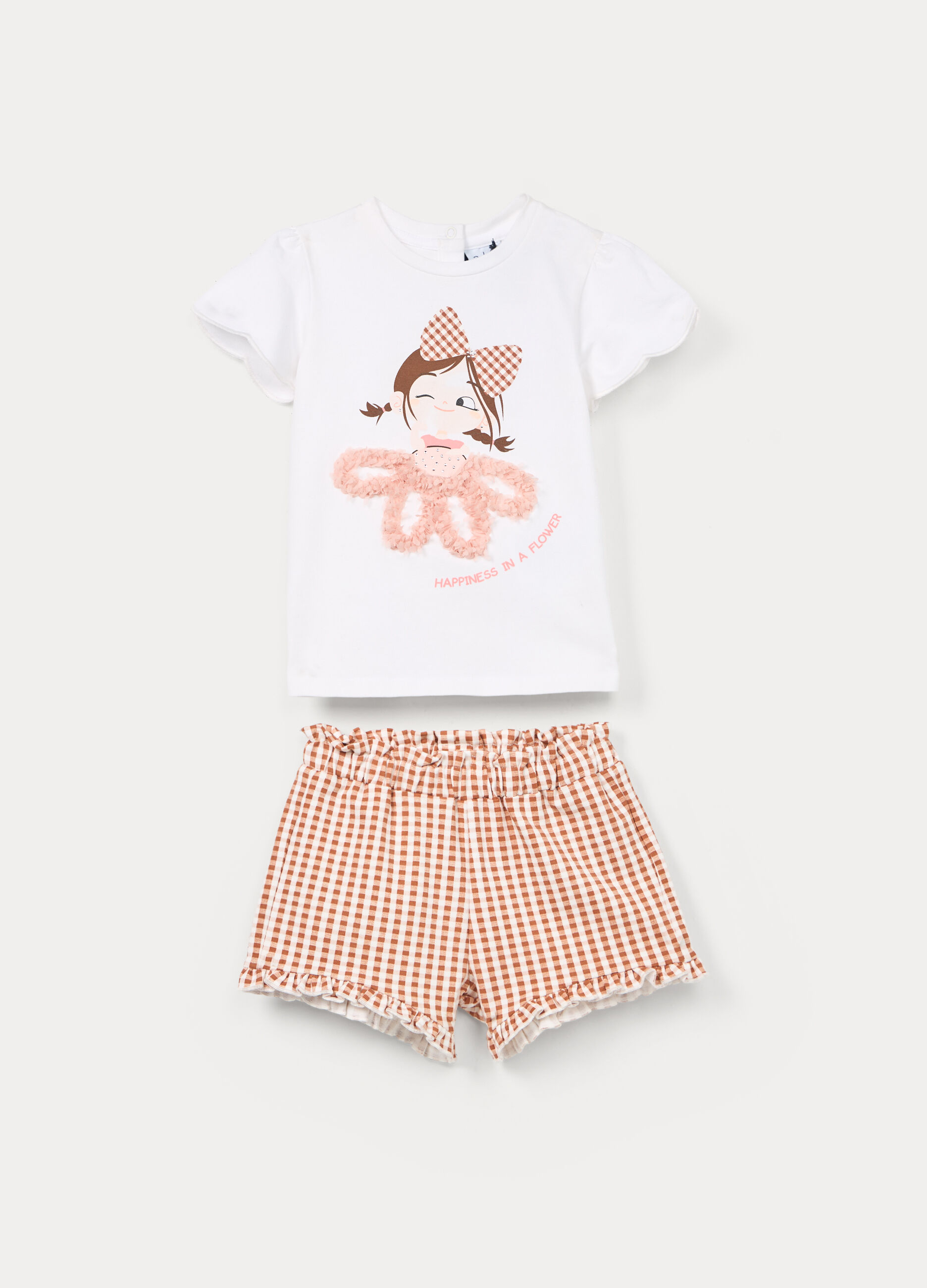 Jogging set in jersey di cotone stretch bimba_0