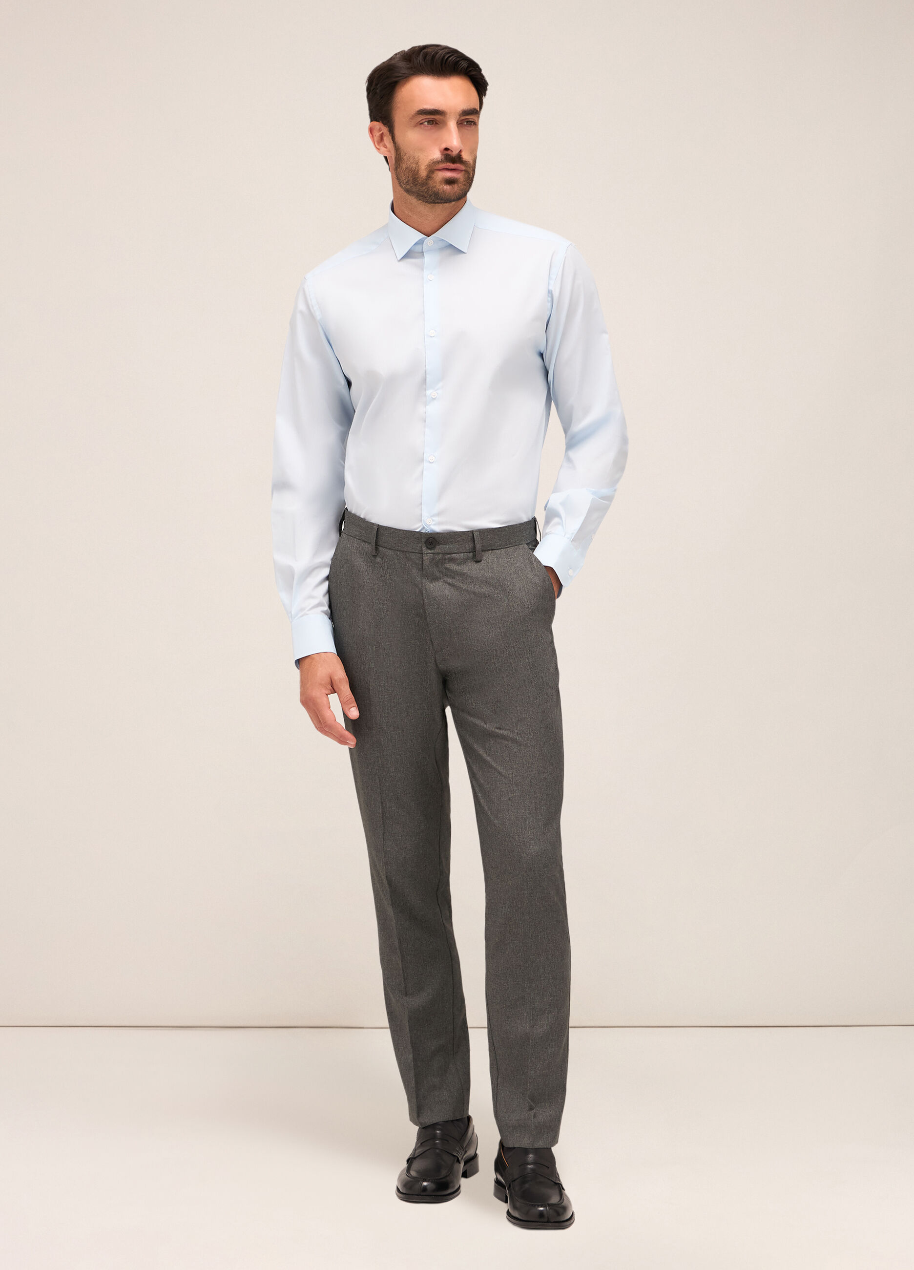 Pantaloni slim fit in tessuto tecnico uomo_0