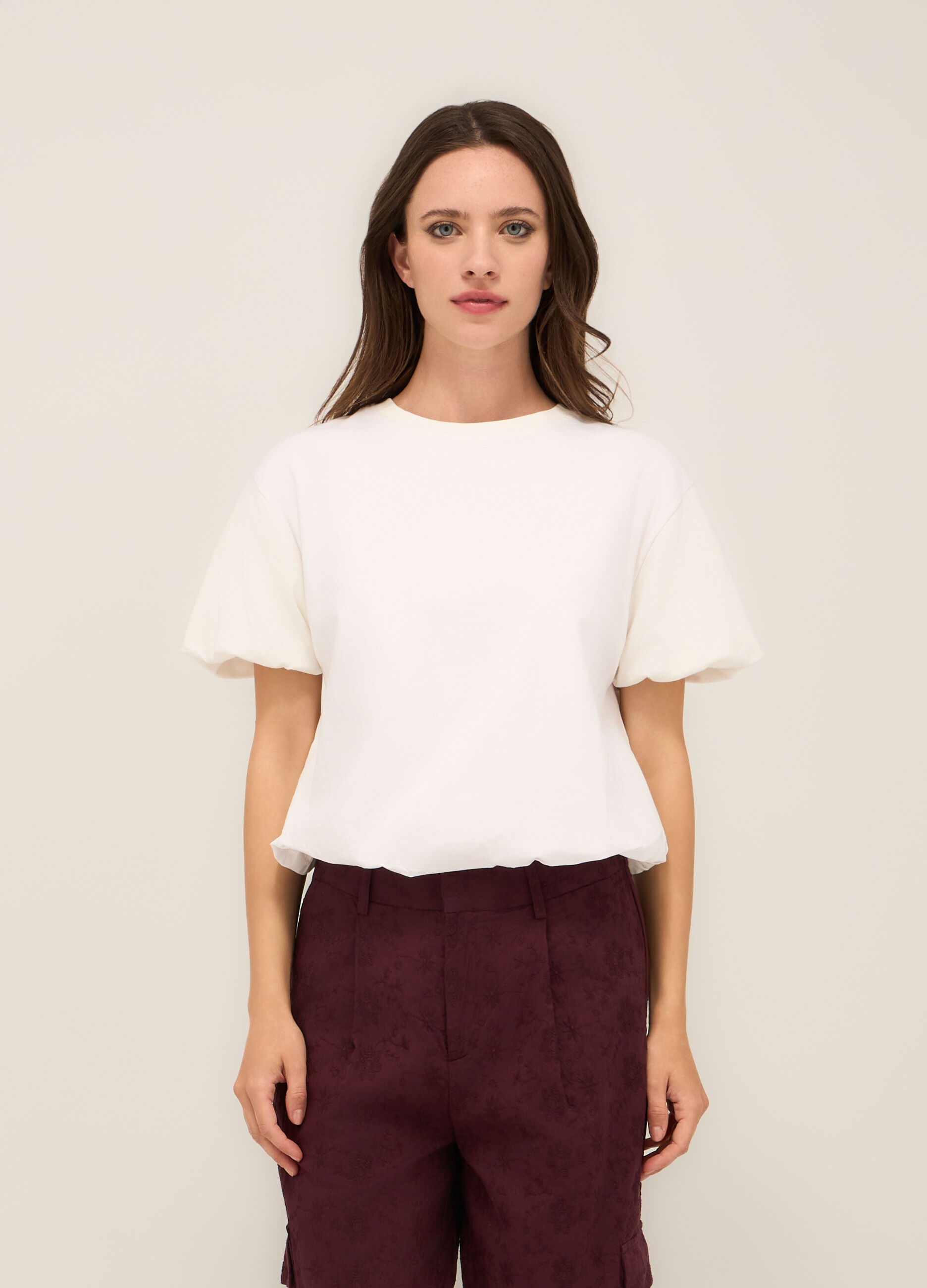 T-shirt in jersey di puro cotone donna_0