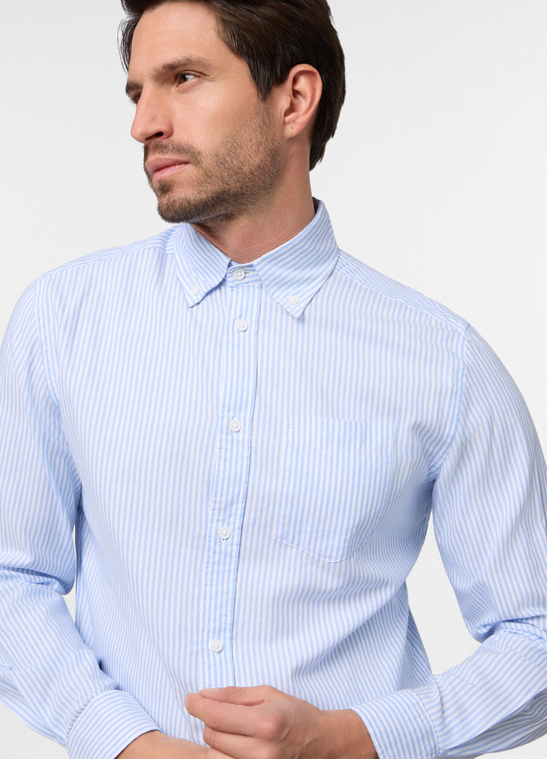 Camicia regular fit a righe uomo_2