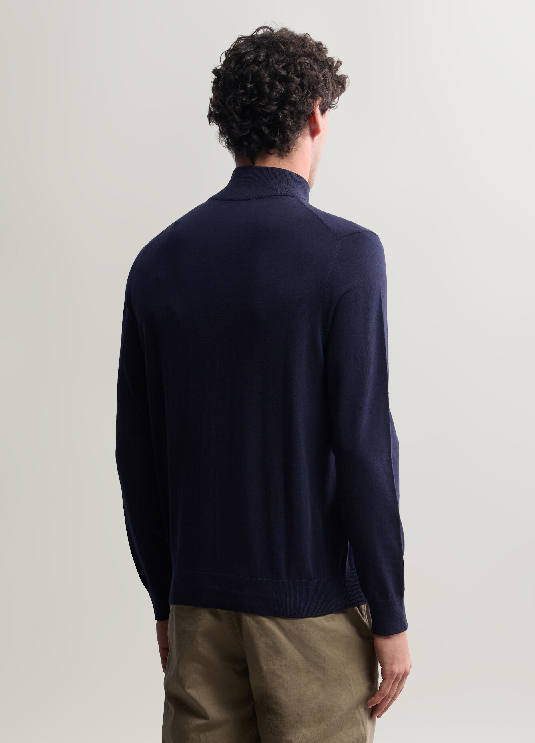 Cardigan in misto cotone con zip uomo_1