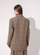 Blazer lungo in misto lana a quadri donna_2