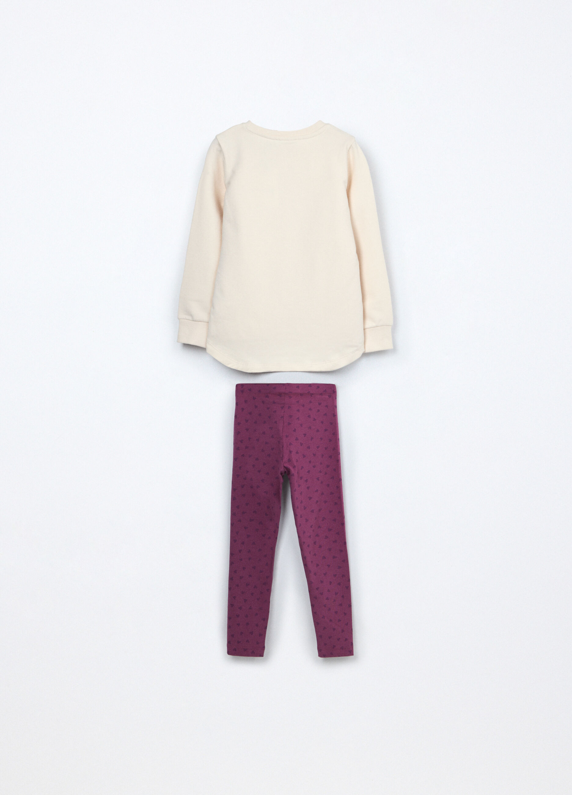 Jogging set in french terry di cotone stretch bambina_1